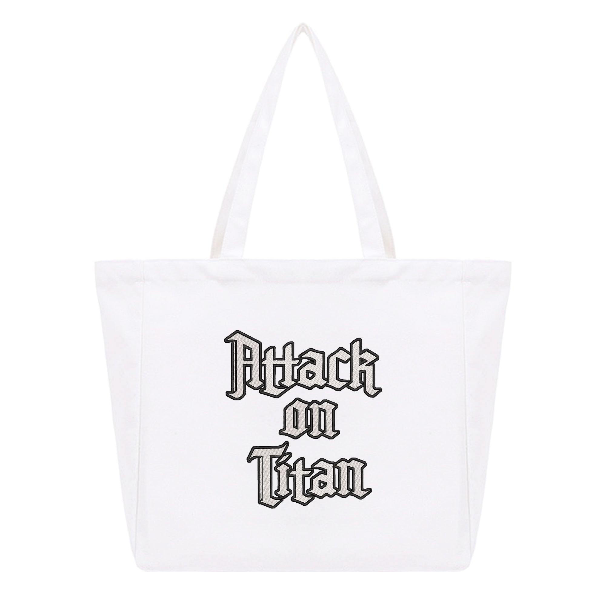 Personalized Anime Font Embroidered Cotton Tote Bag