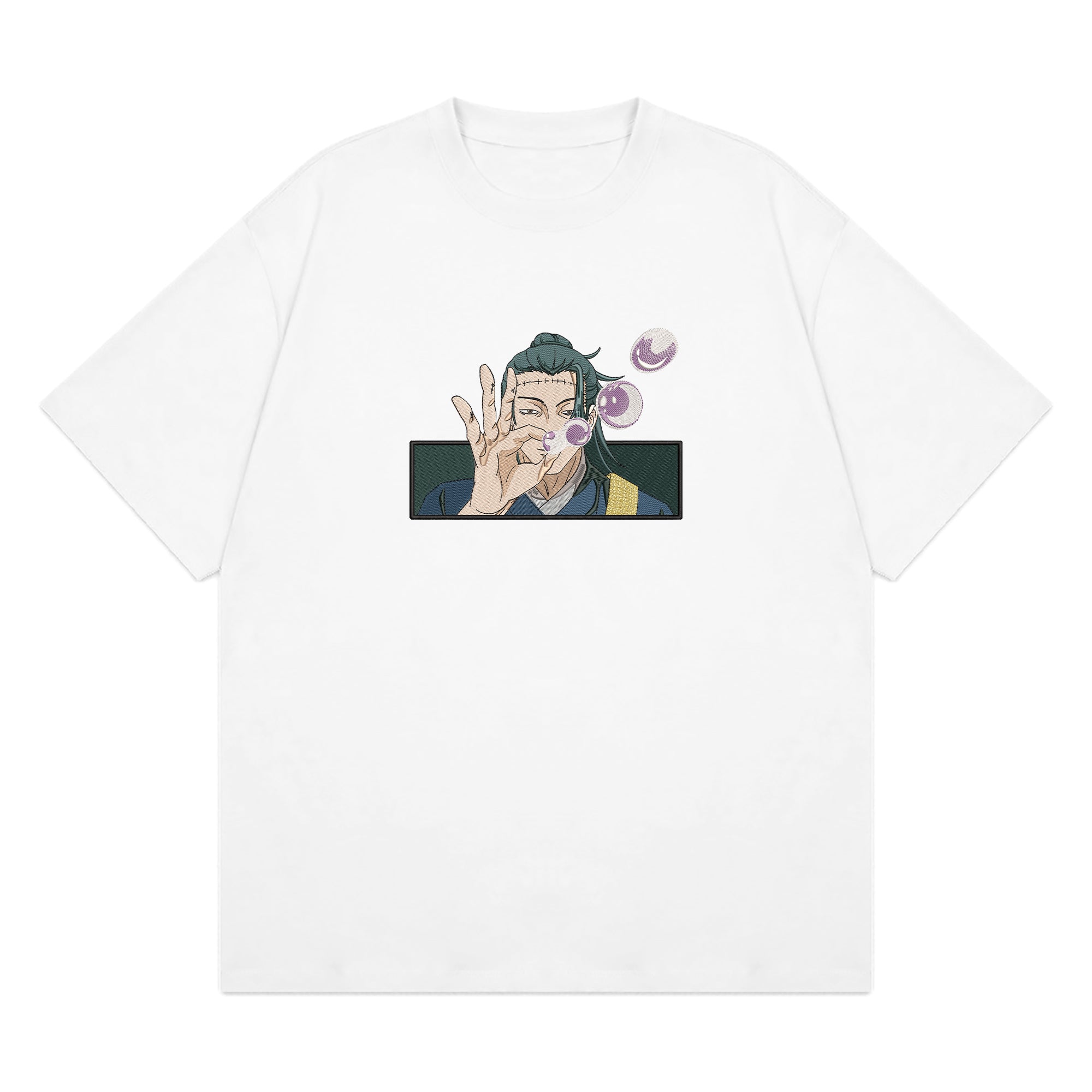 Kenjaku Geto Suguru Embroidered T-Shirt