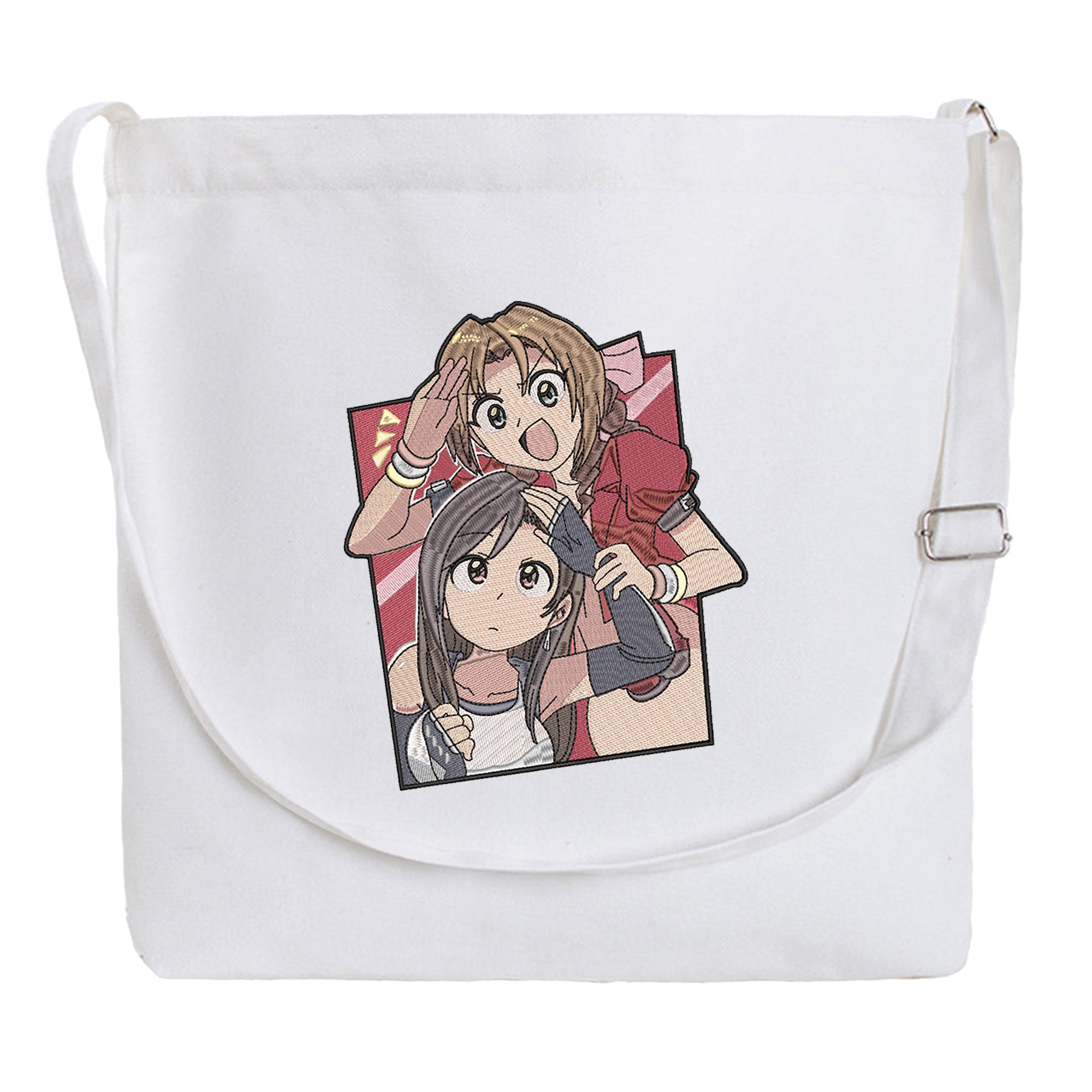 Aerith Tifa Embroidery Cotton Crossbody Bag