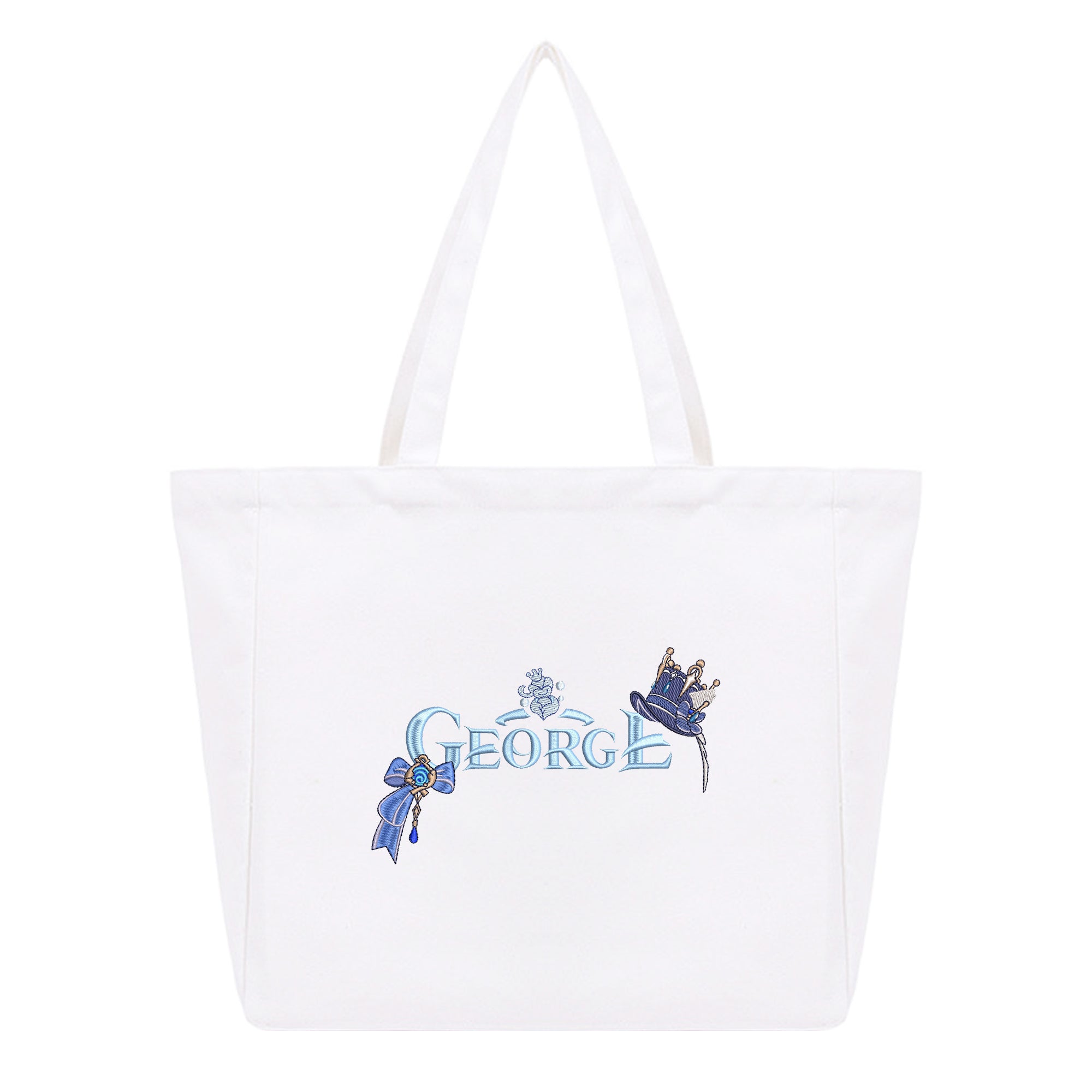 Personalized Anime Font Embroidered Cotton Tote Bag