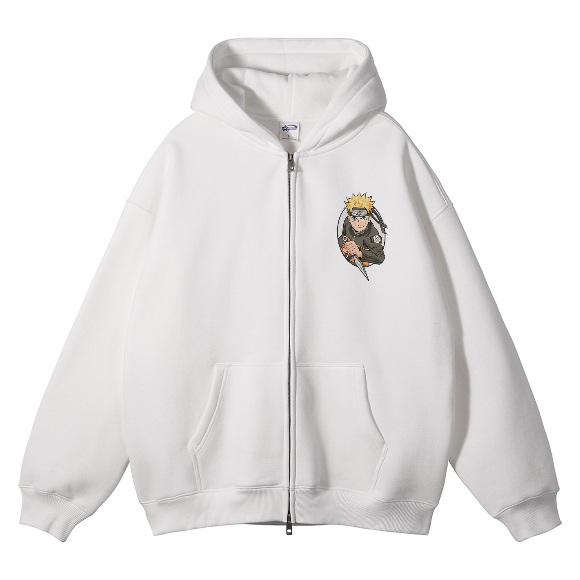 Naruto Embroidered Zip-Up Hoodie
