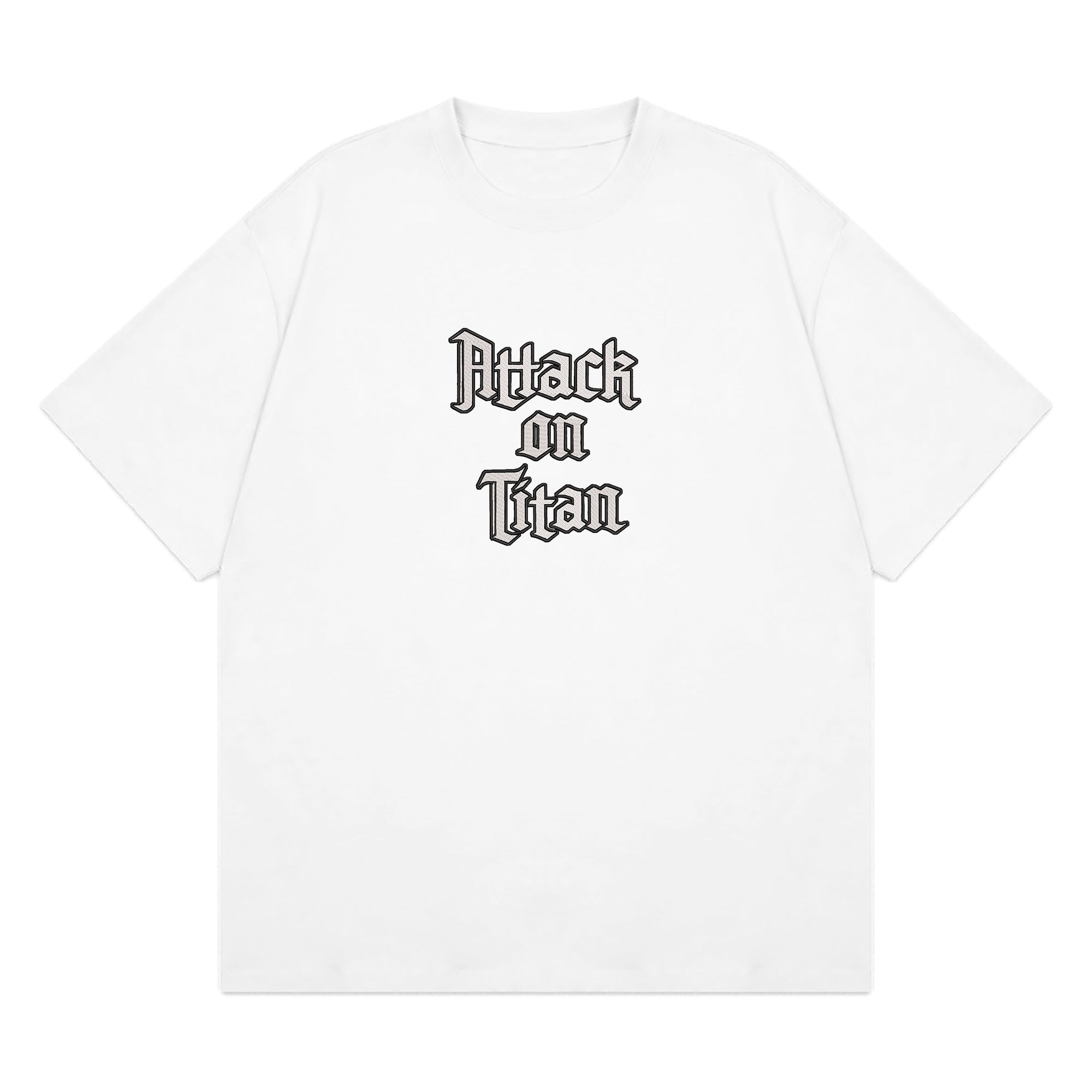 Personalized Anime Font Embroidered T-Shirt