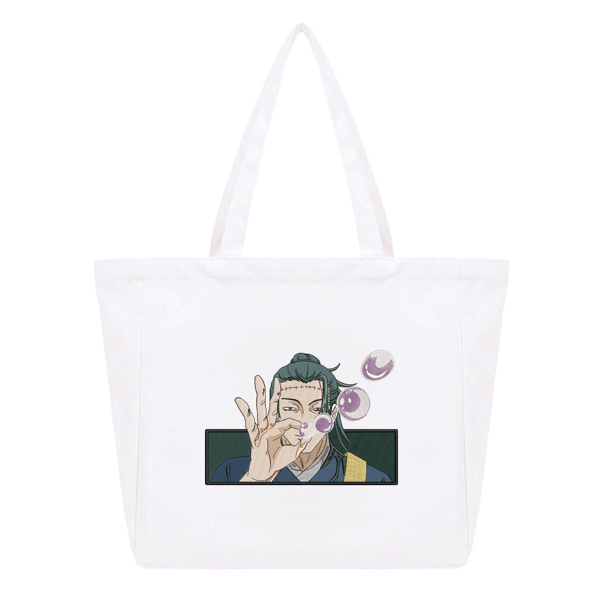 Kenjaku Geto Suguru Embroidery Cotton Tote Bag