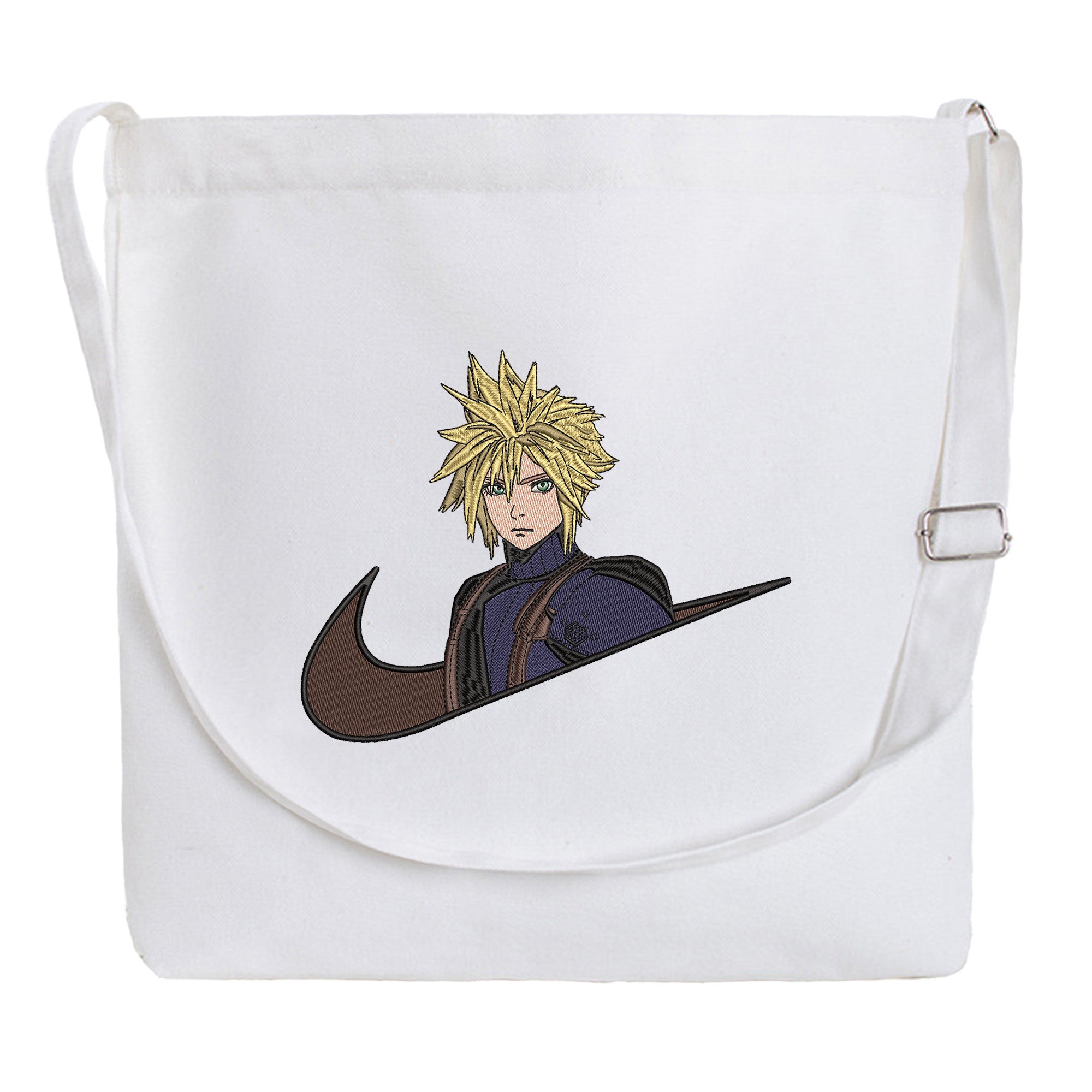 Cloud Strife Embroidery Cotton Crossbody Bag