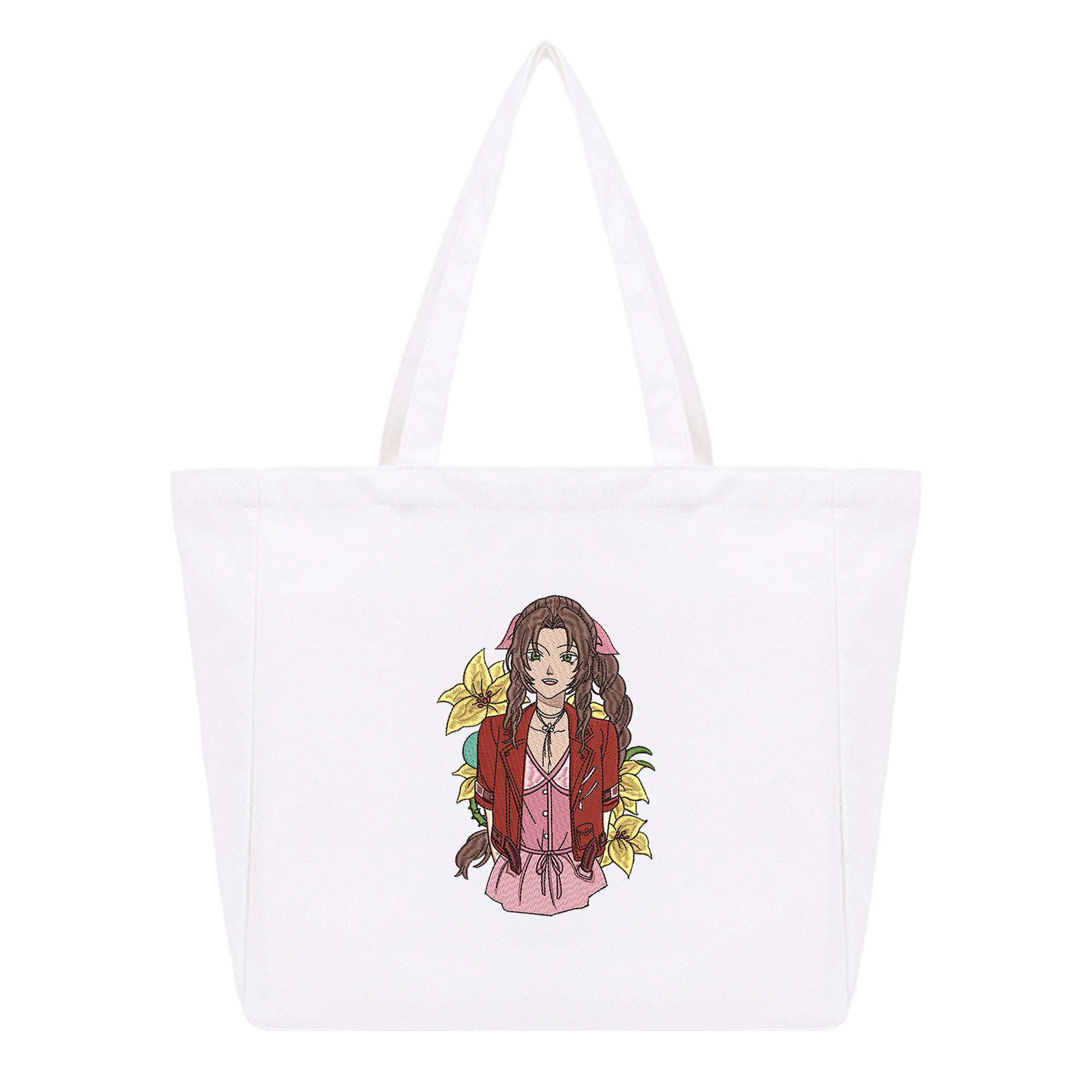 Aerith Gainsborough Embroidery Cotton Tote Bag