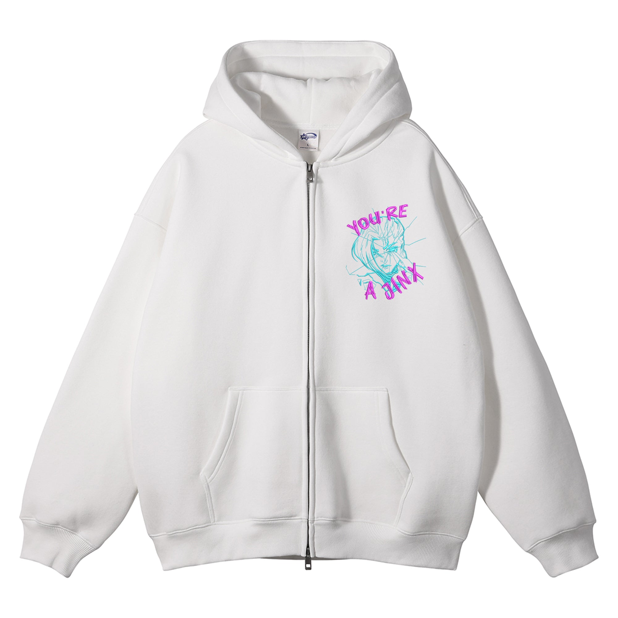 Jinx Embroidered Zip-Up Hoodie