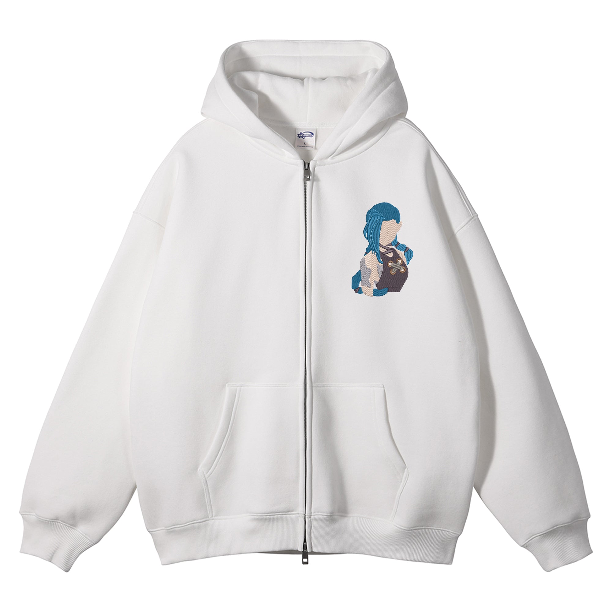 Jinx Embroidered Zip-Up Hoodie