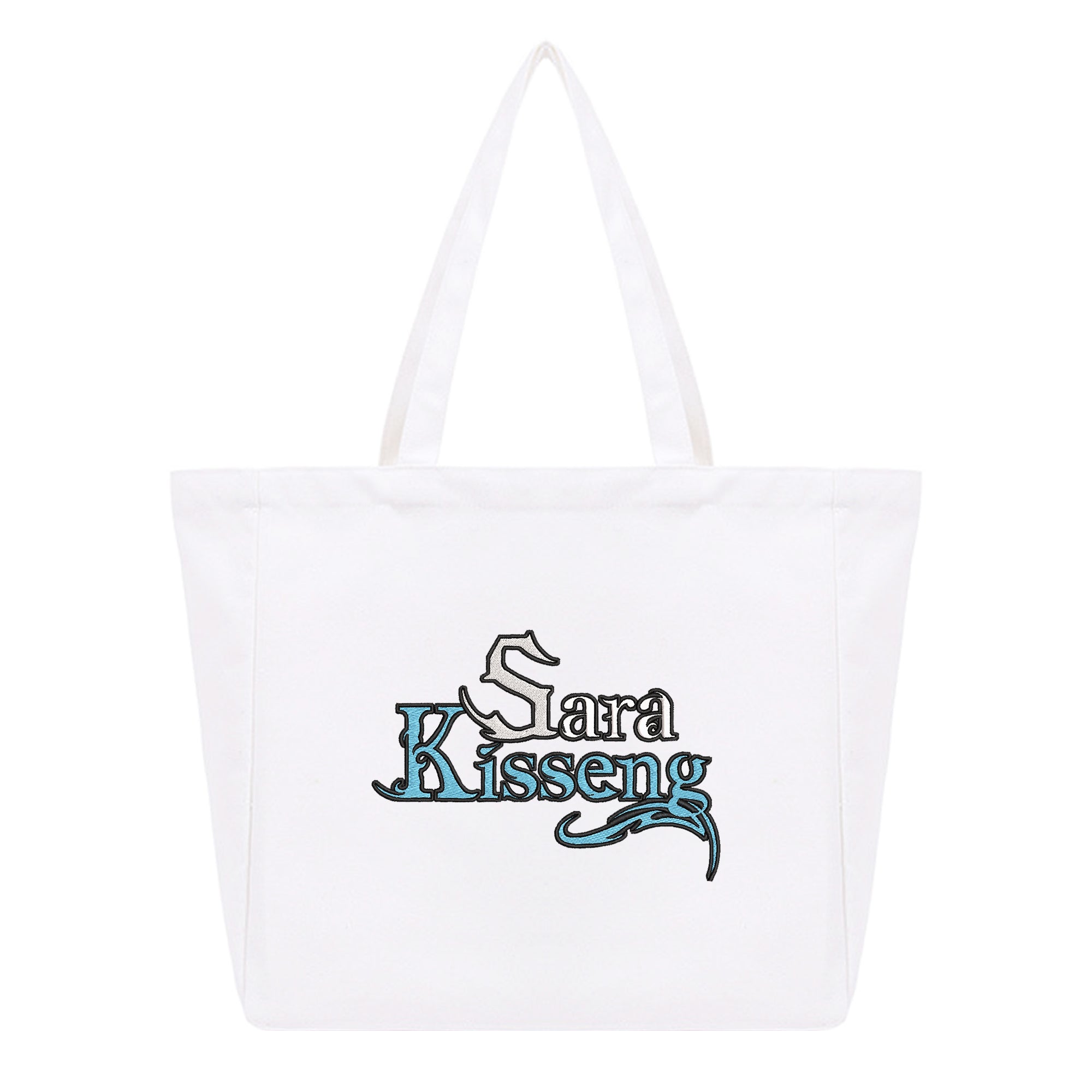 Personalized Anime Font Embroidered Cotton Tote Bag