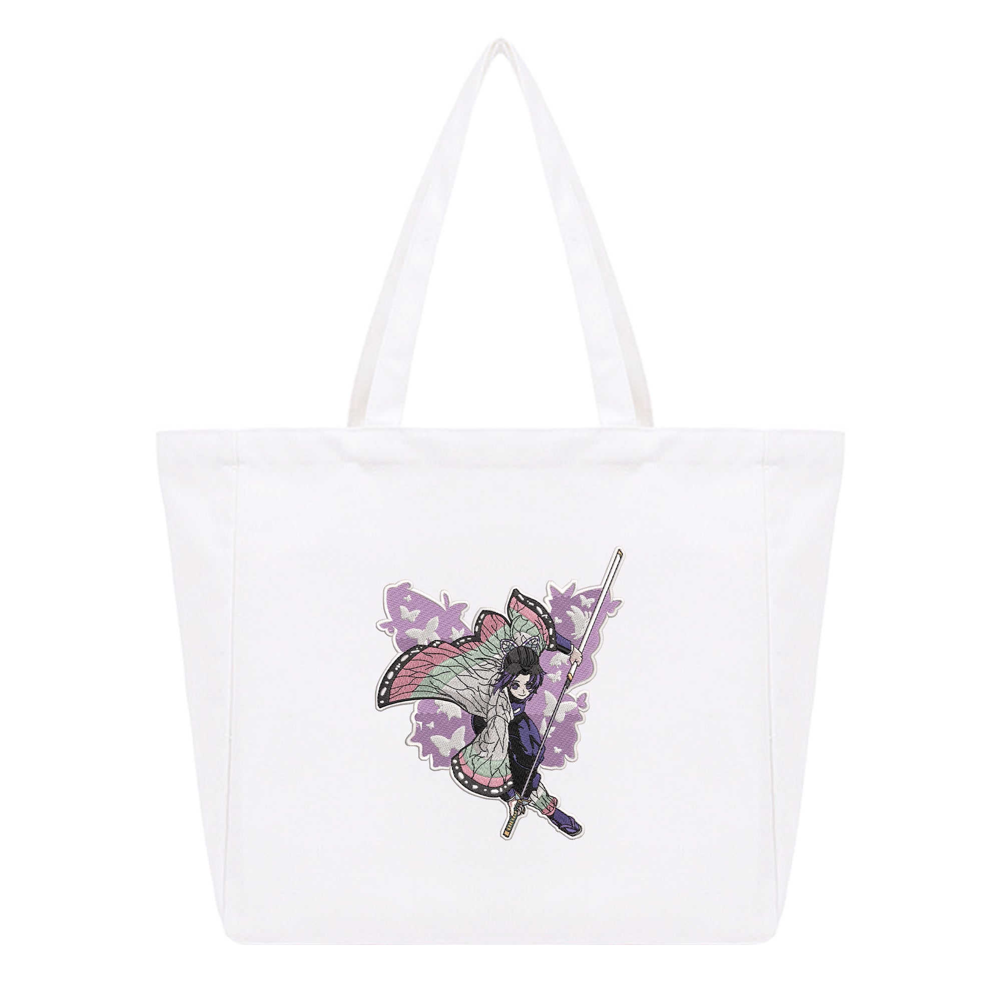 Kochou Shinobu Embroidery Cotton Tote Bag