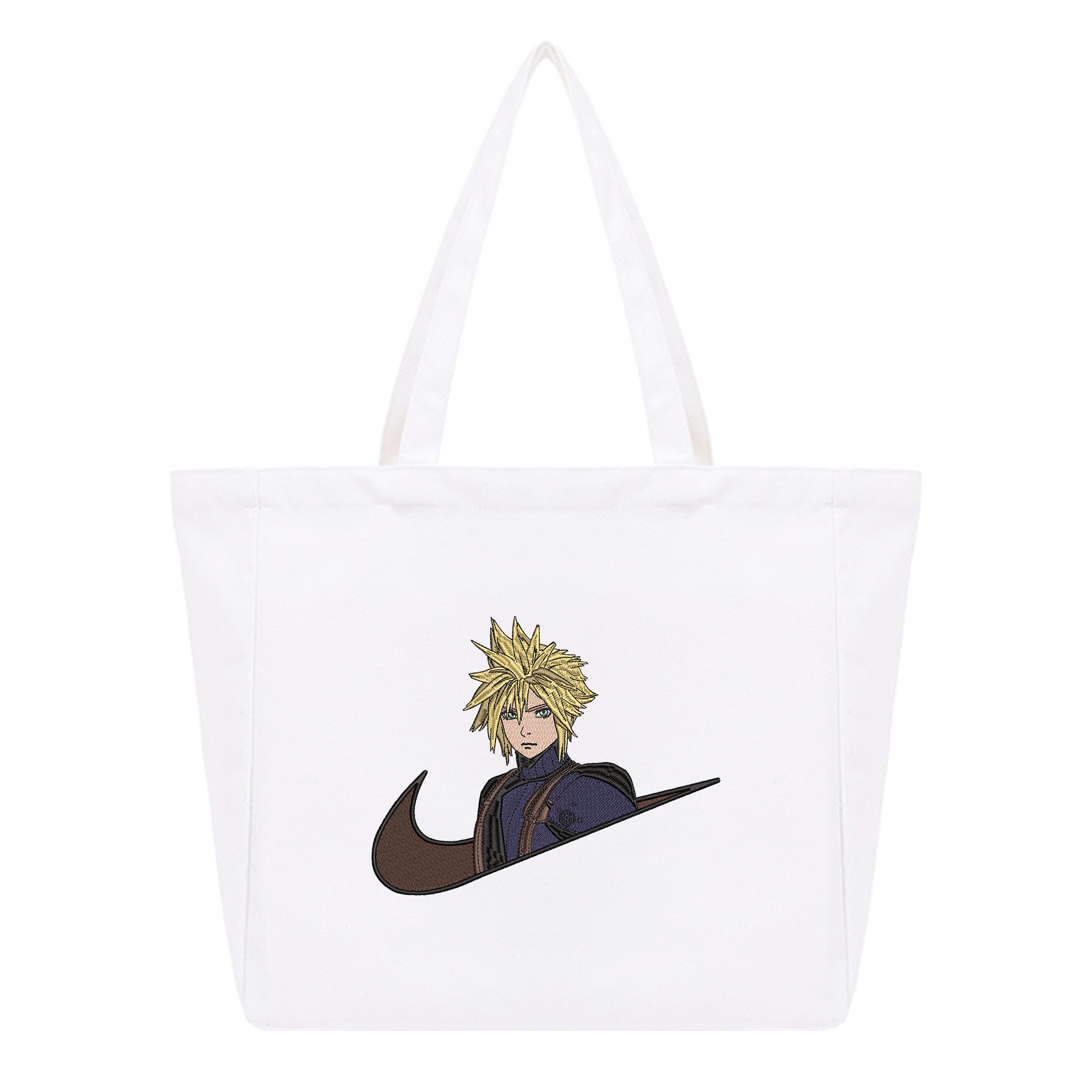 Cloud Strife Embroidery Cotton Tote Bag