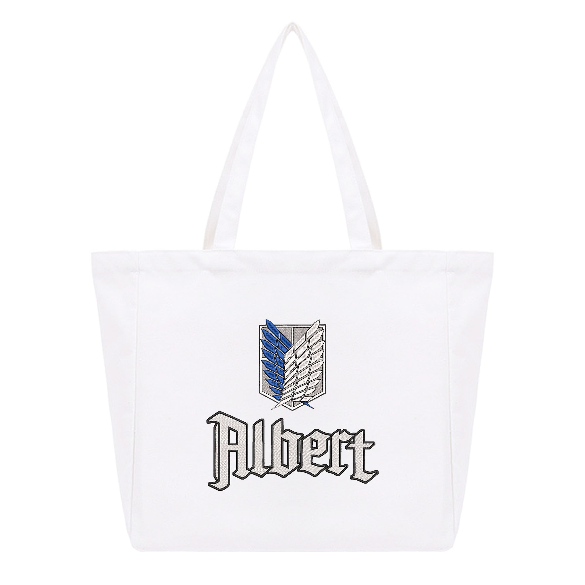 Personalized Anime Font Embroidered Cotton Tote Bag