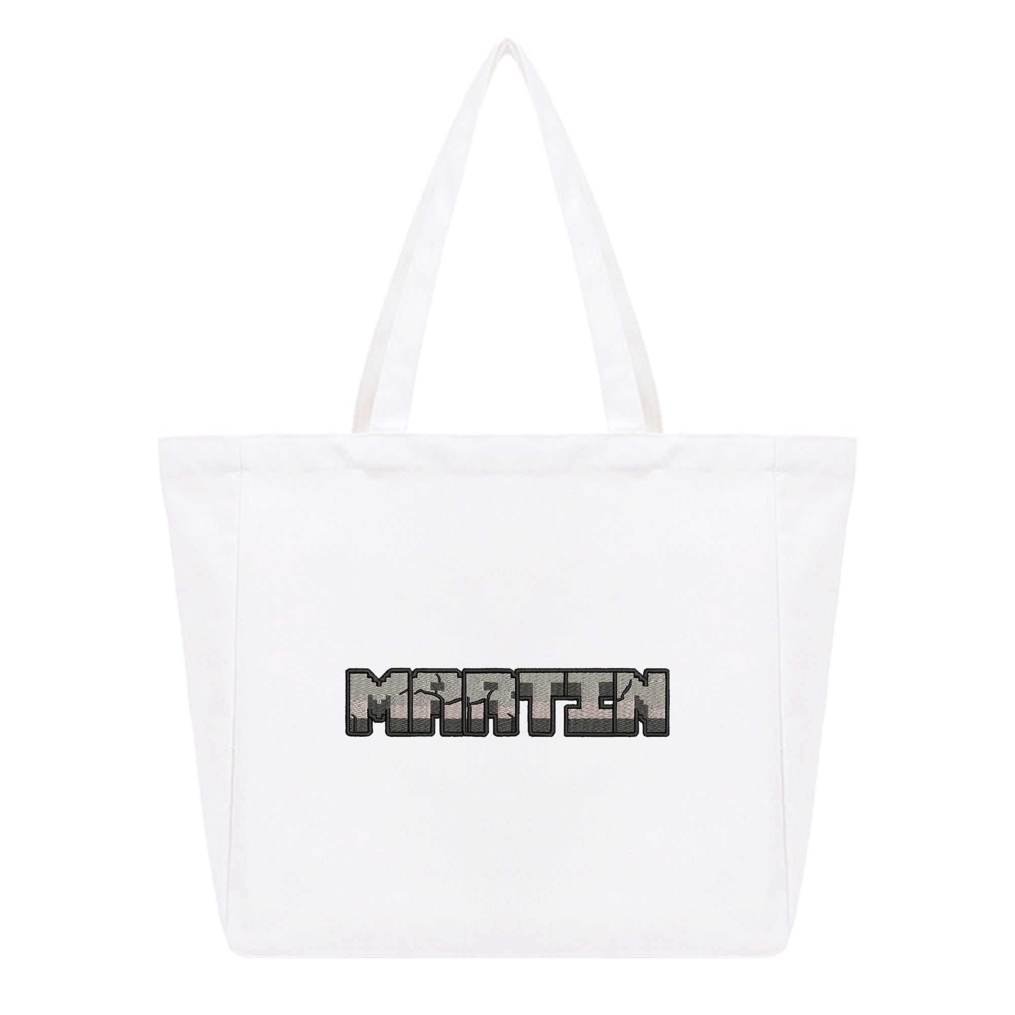 Personalized Anime Font Embroidered Cotton Tote Bag