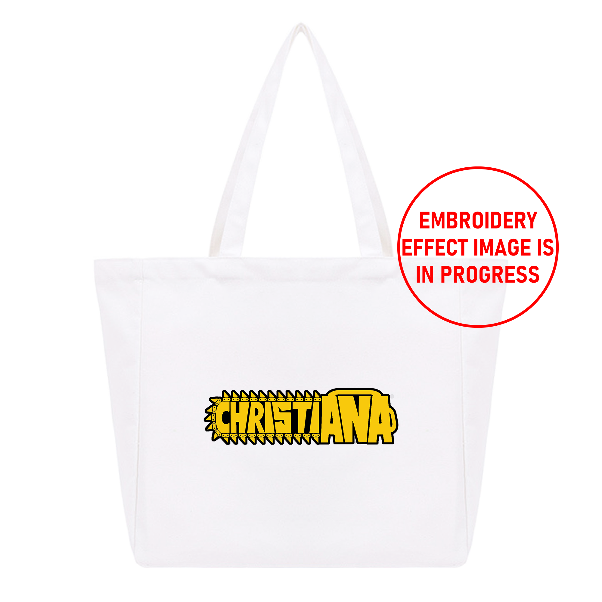 Personalized Anime Font Embroidered Cotton Tote Bag