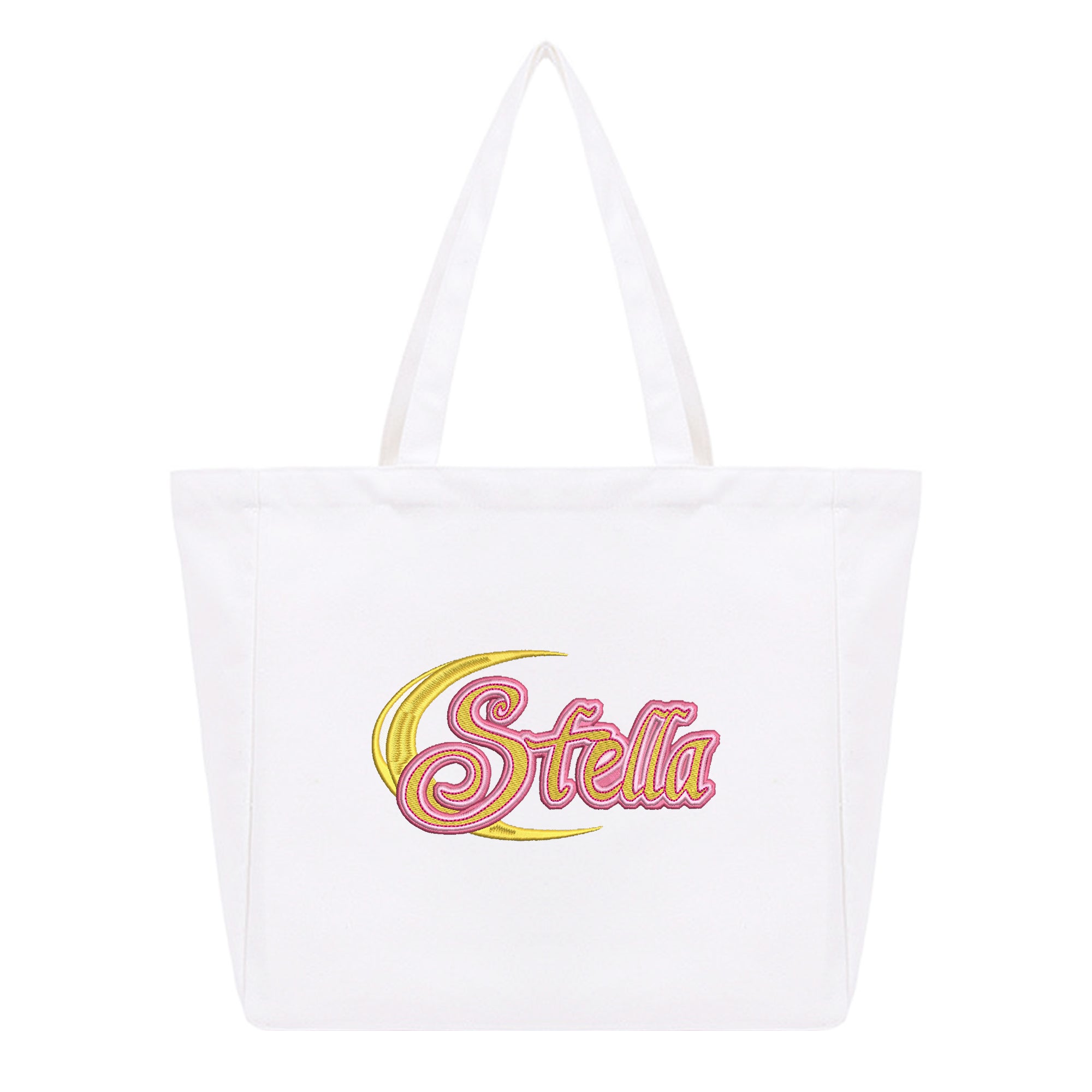 Personalized Anime Font Embroidered Cotton Tote Bag