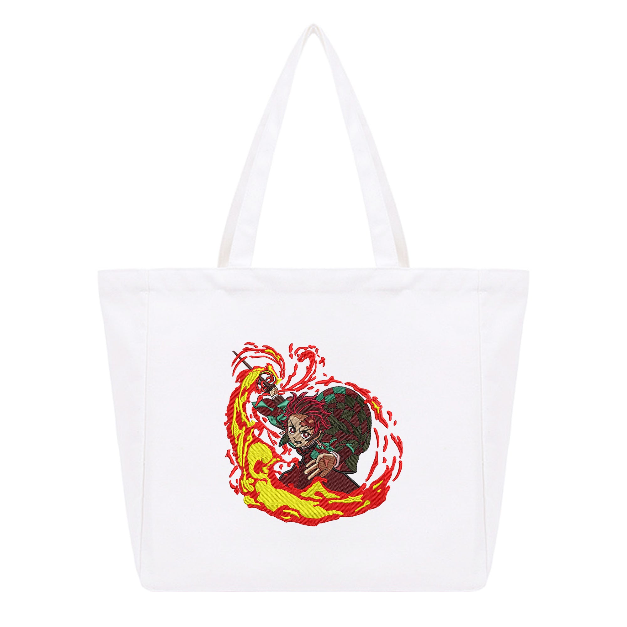 Kamado Tanjirou Embroidery Cotton Tote Bag