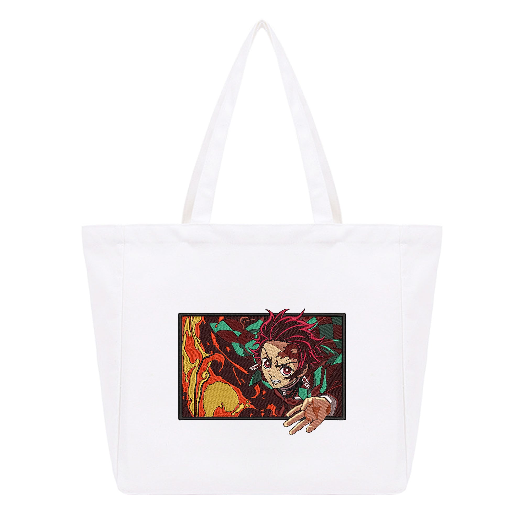 Kamado Tanjirou Embroidery Cotton Tote Bag