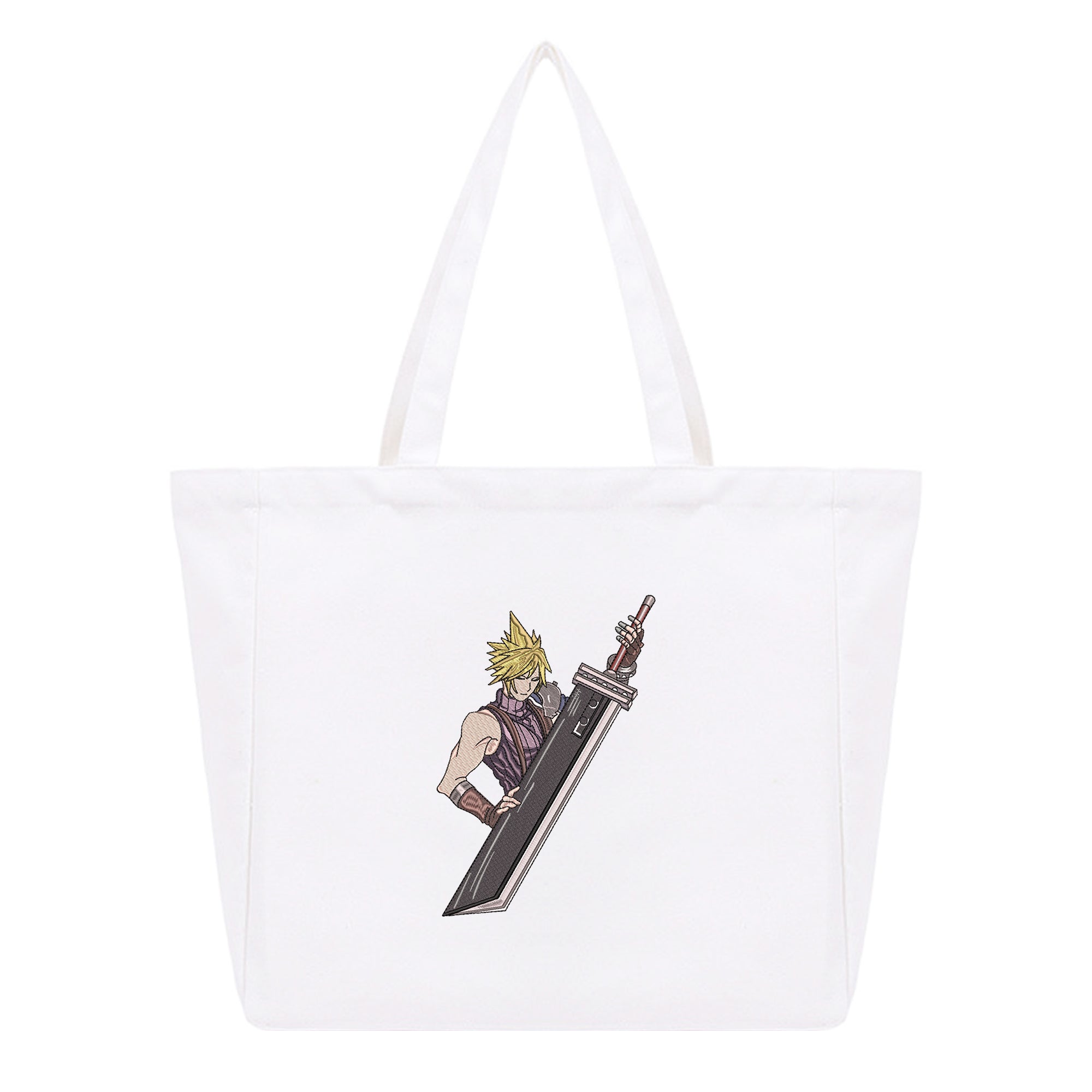 Cloud Strife Embroidery Cotton Tote Bag