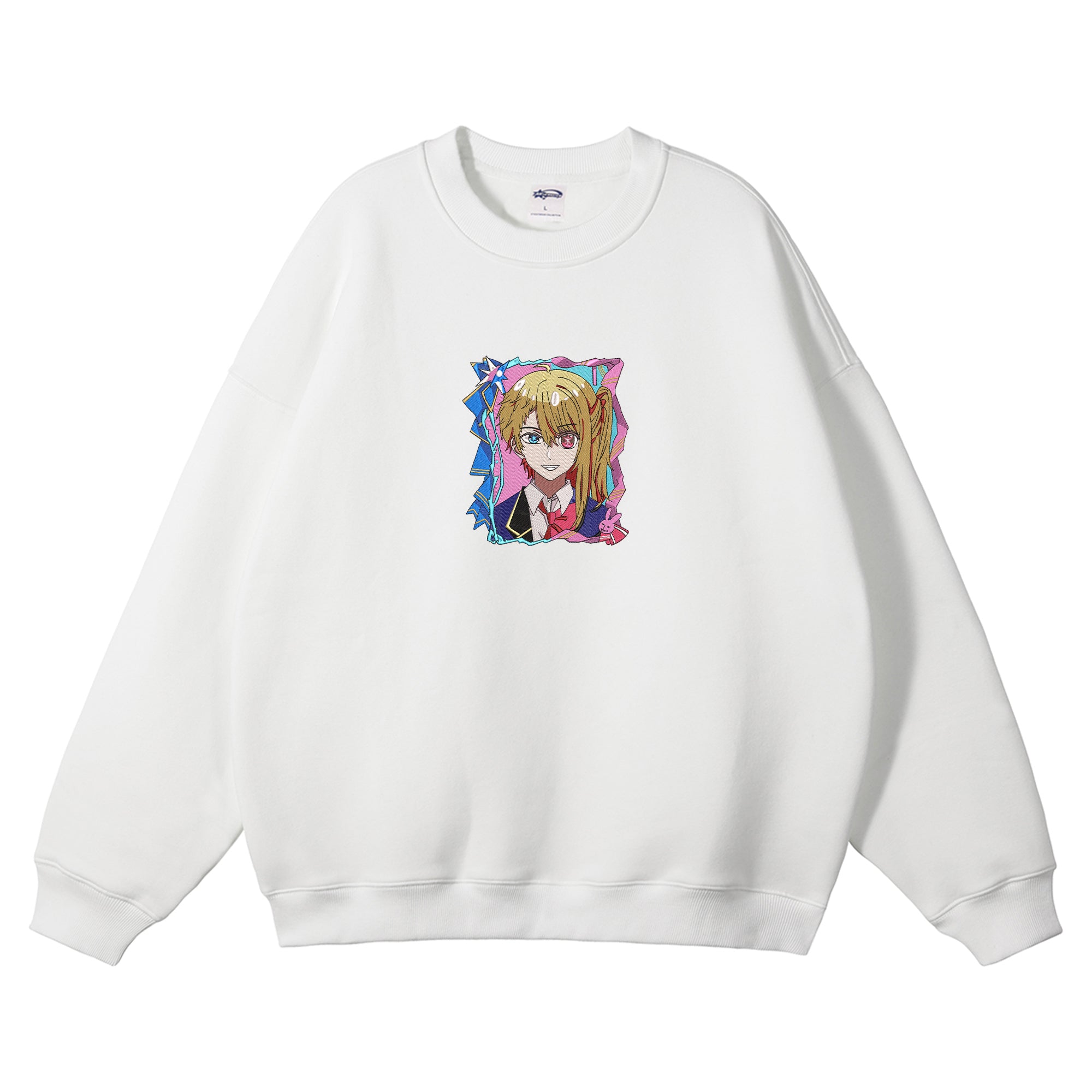 Hoshino Rubii Aquamarine Embroidered Crewneck Sweatshirt