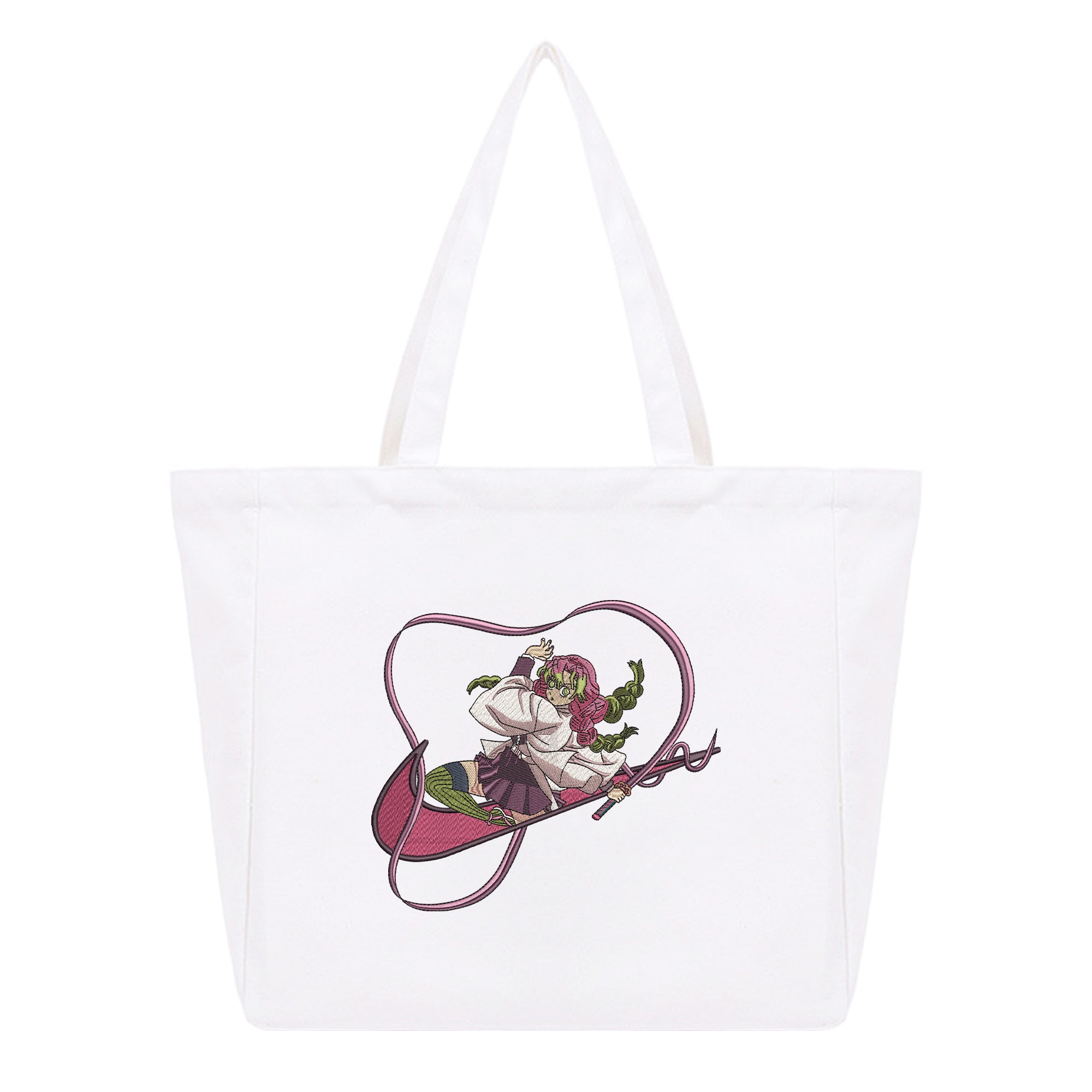 Kanroji Mitsuri Embroidery Cotton Tote Bag