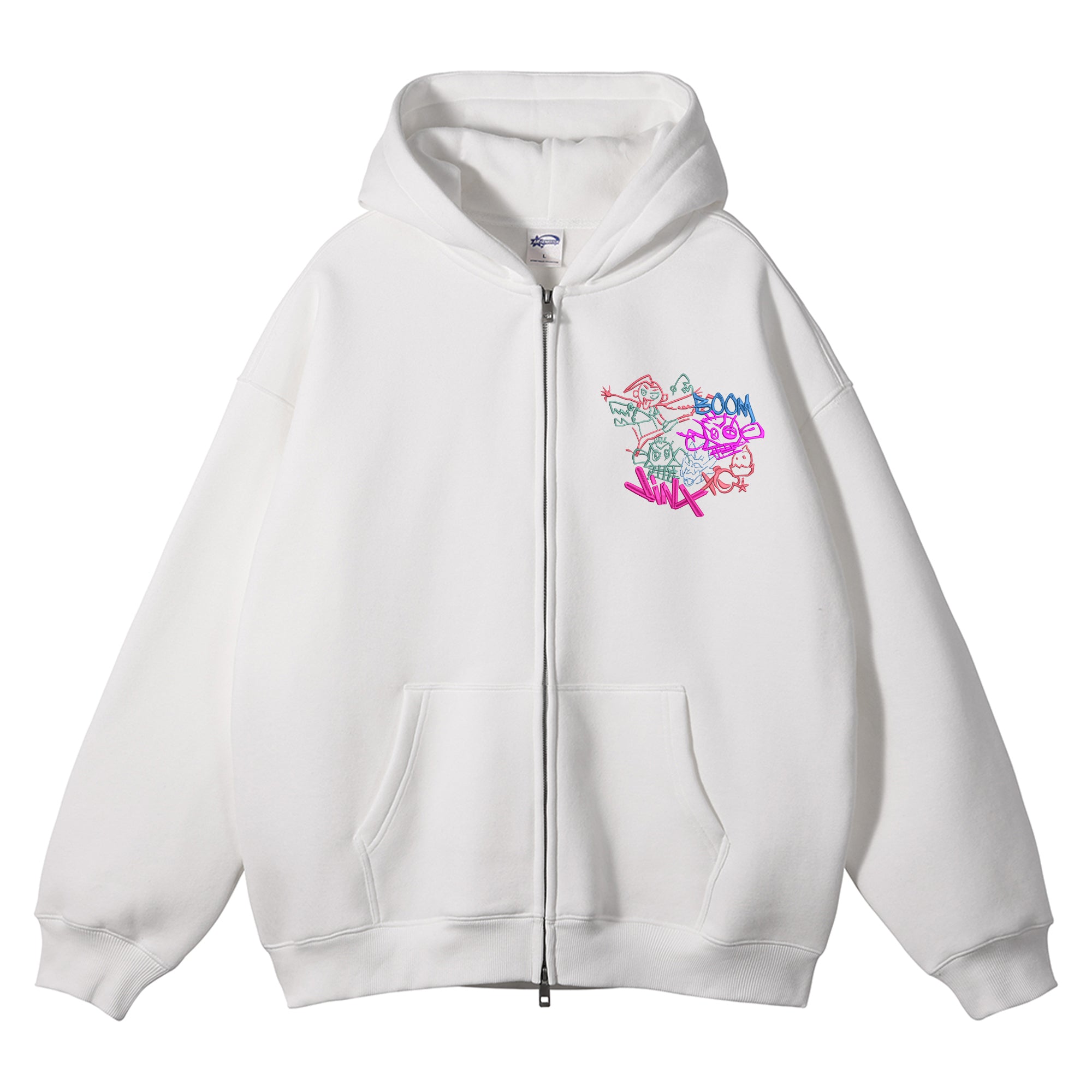 Jinx Embroidered Zip-Up Hoodie