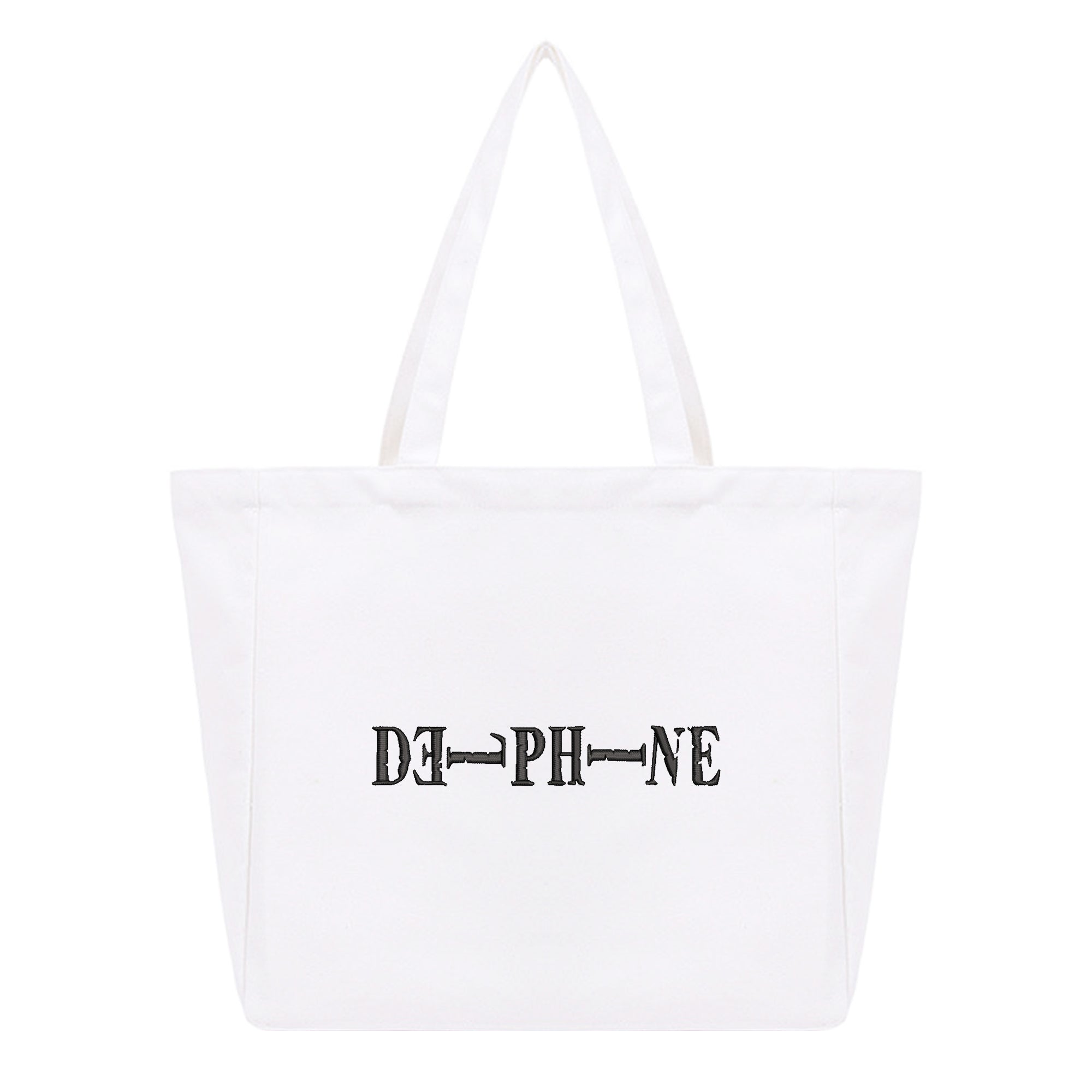 Personalized Anime Font Embroidered Cotton Tote Bag