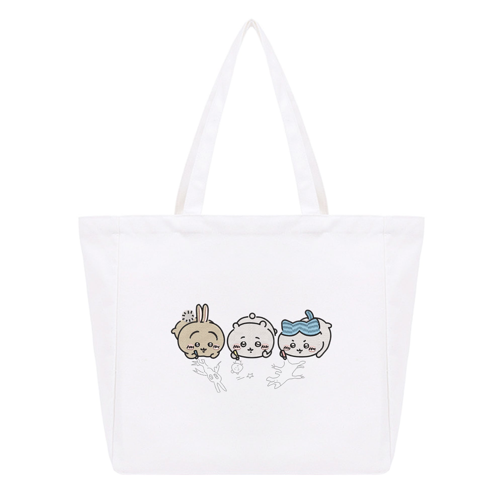 Chiikawa Embroidery Cotton Tote Bag