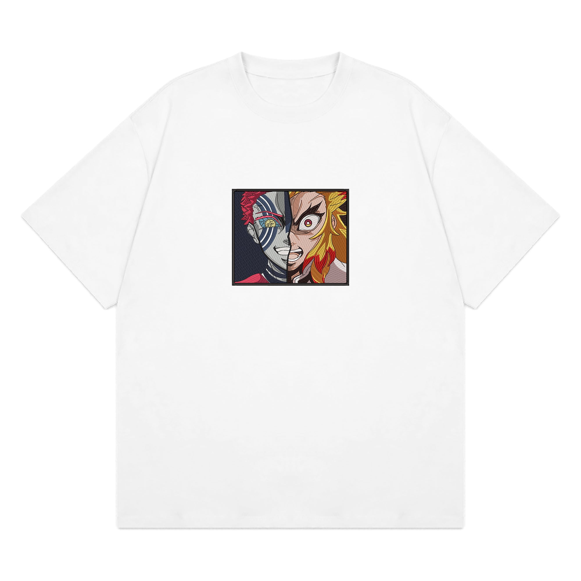 Rengoku Kyoujurou Akaza Embroidered T-Shirt