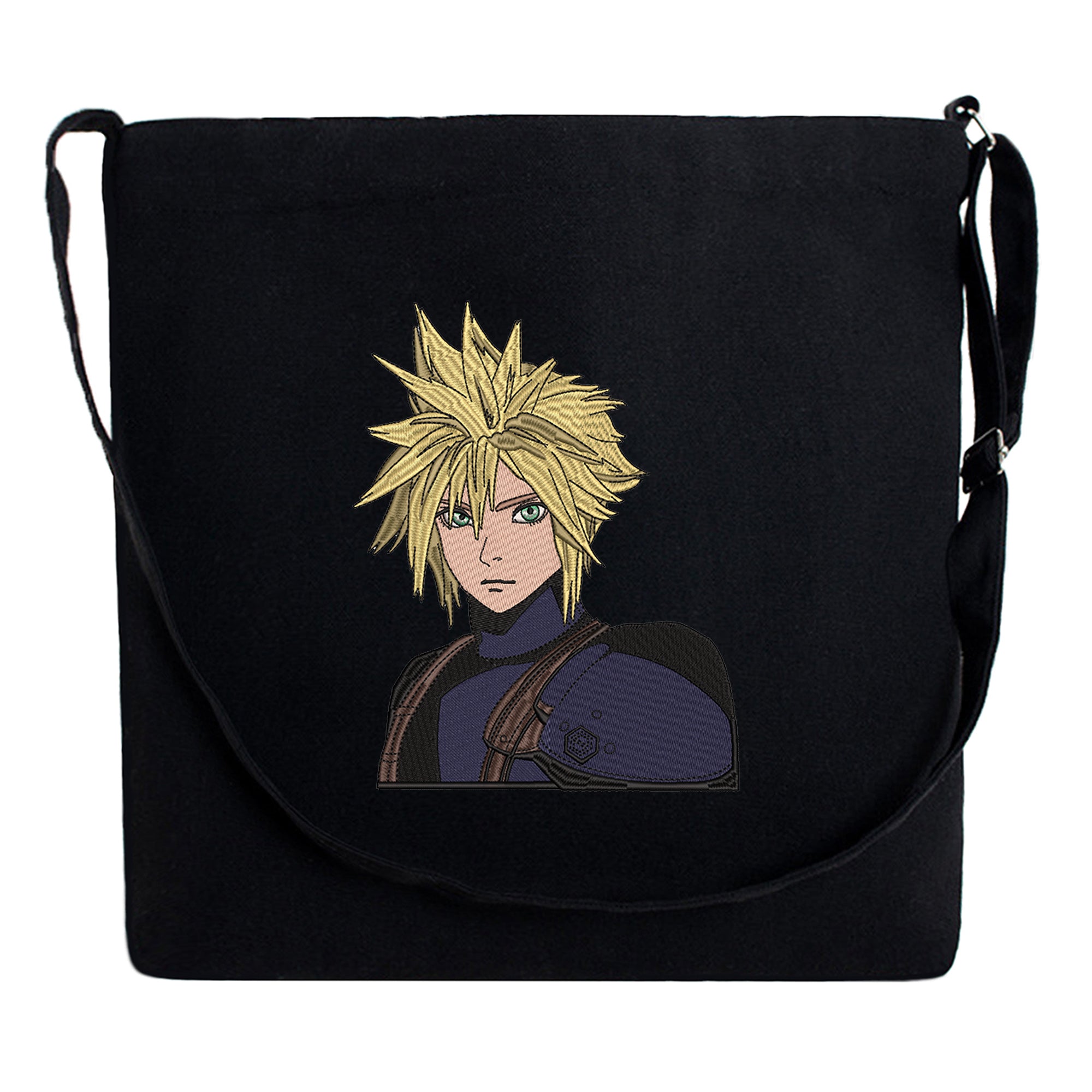 Cloud Strife Embroidery Cotton Crossbody Bag