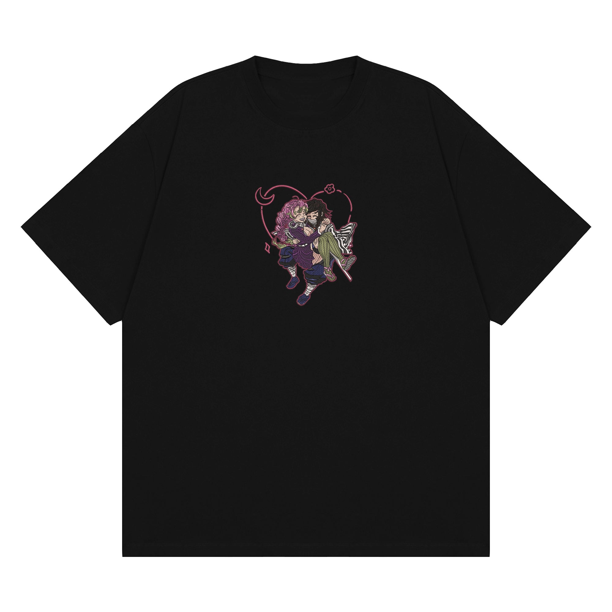 Iguro Obanai Kanroji Mitsuri Embroidered T-Shirt