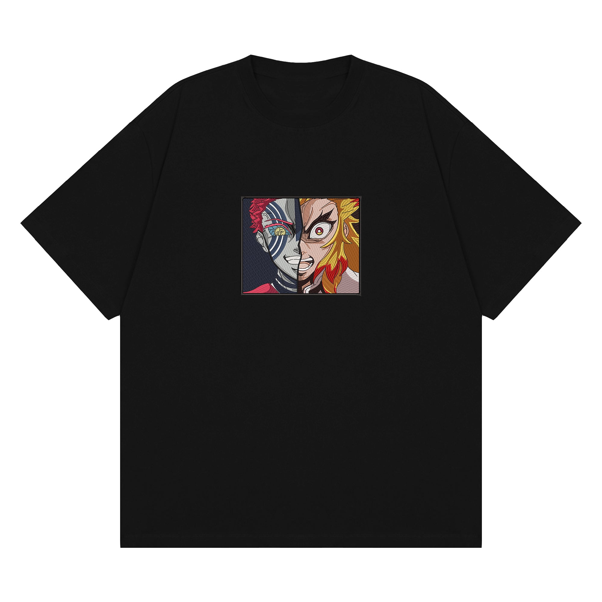 Rengoku Kyoujurou Akaza Embroidered T-Shirt