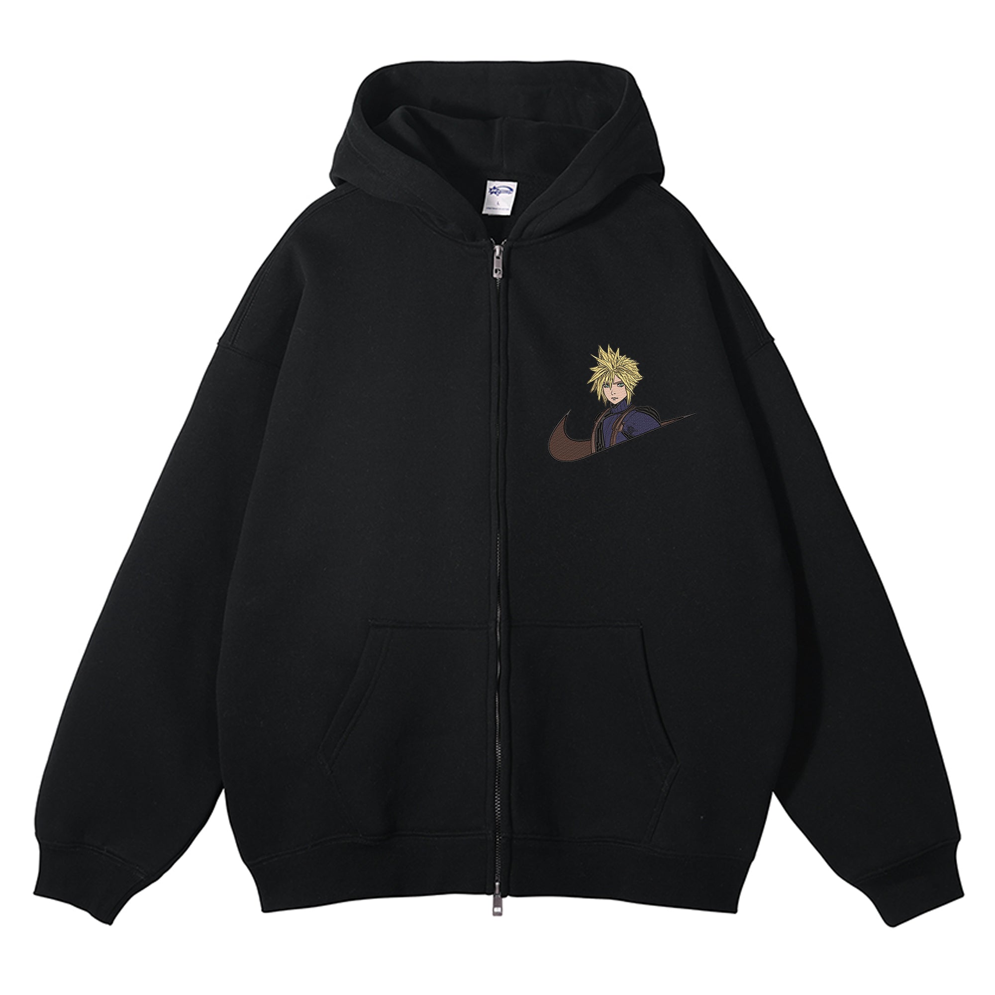 Cloud Strife Embroidered Zip-Up Hoodie