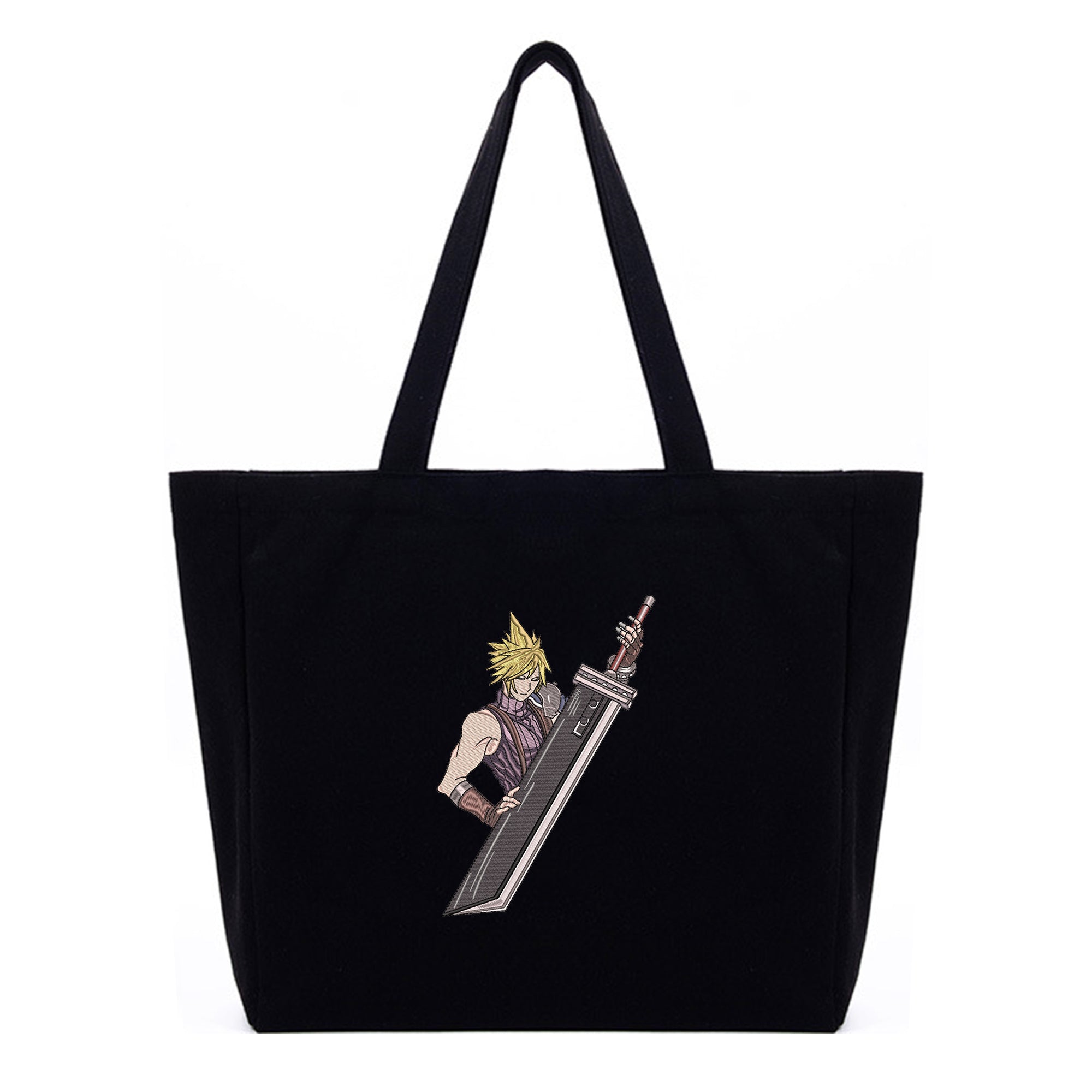 Cloud Strife Embroidery Cotton Tote Bag