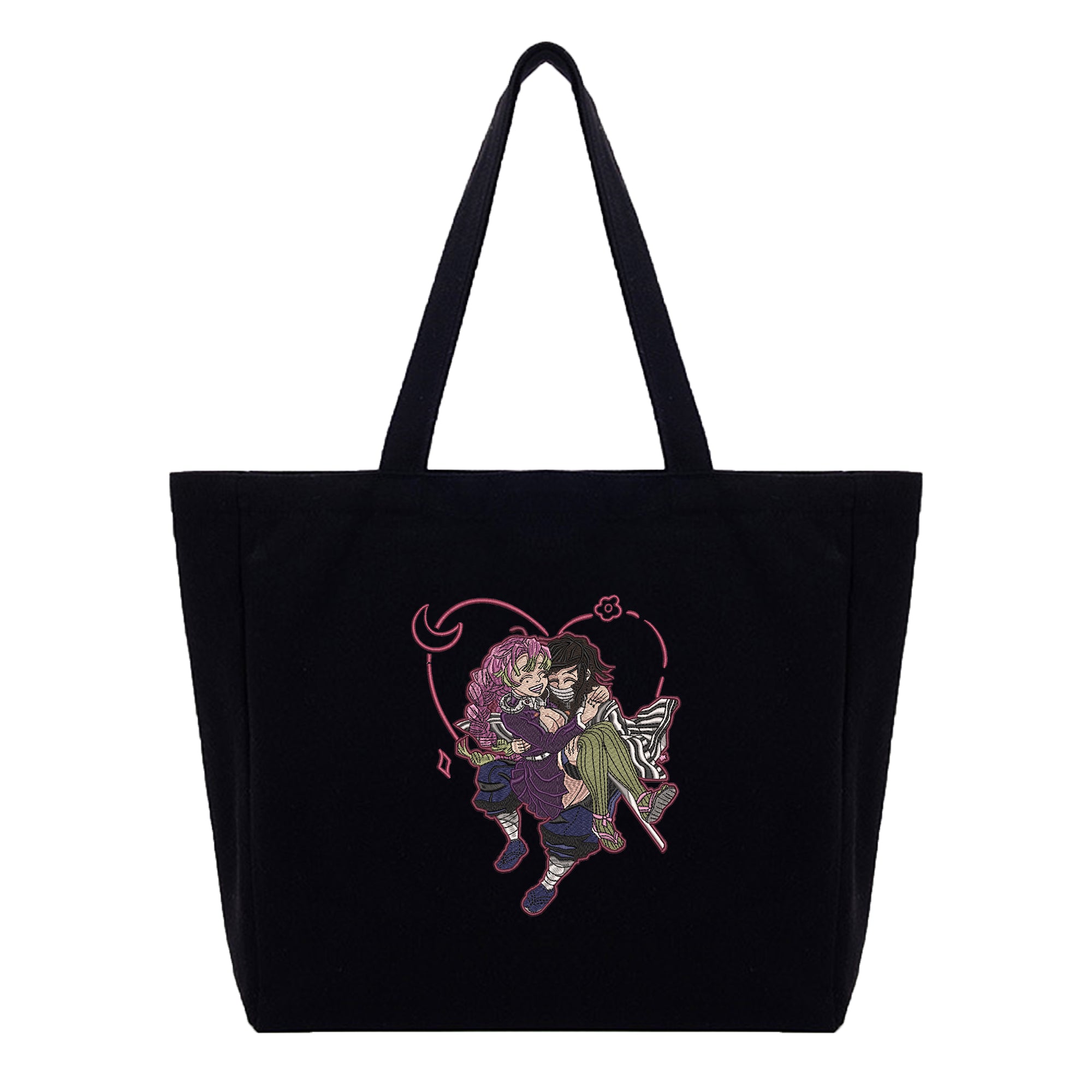 Iguro Obanai Kanroji Mitsuri Embroidery Cotton Tote Bag