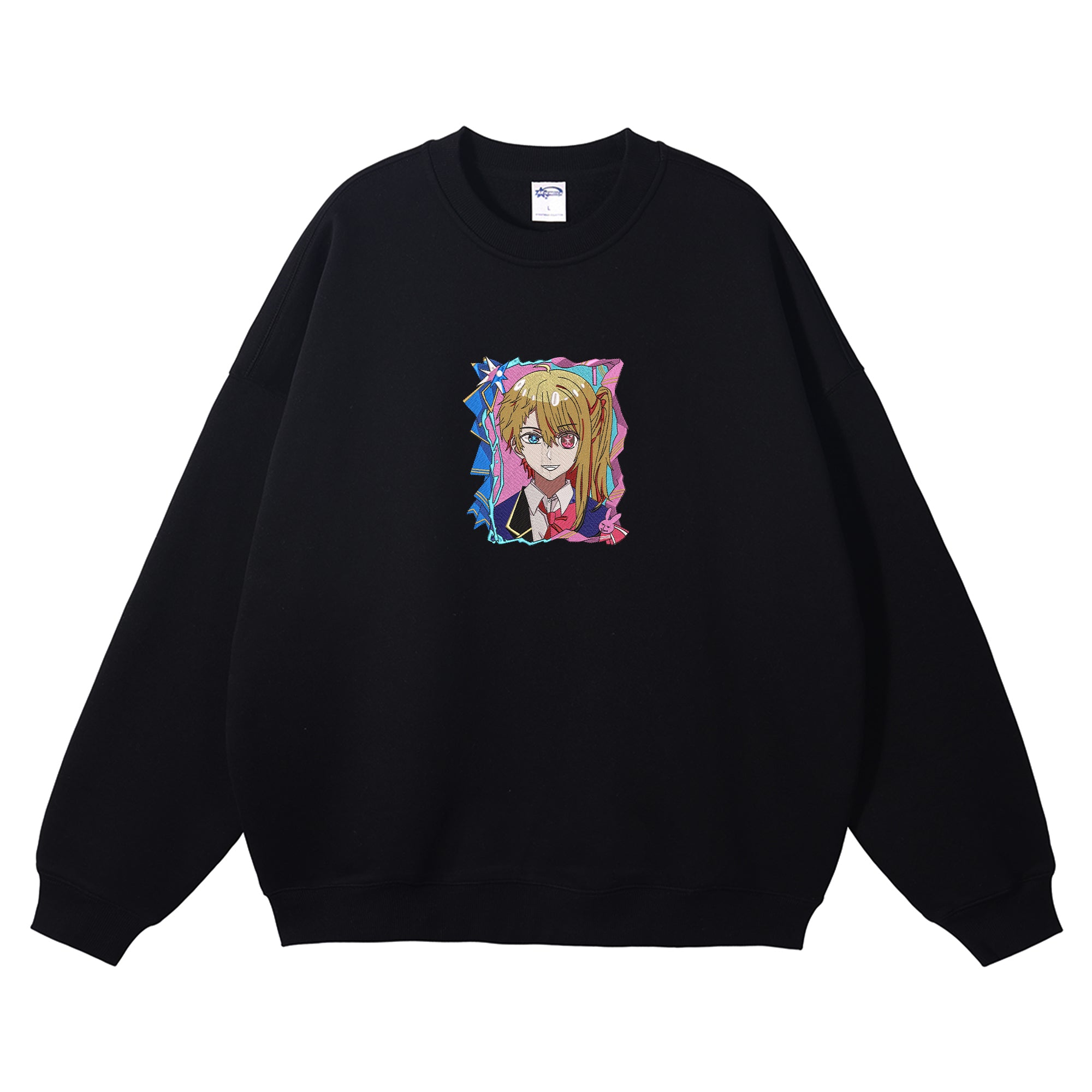 Hoshino Rubii Aquamarine Embroidered Crewneck Sweatshirt