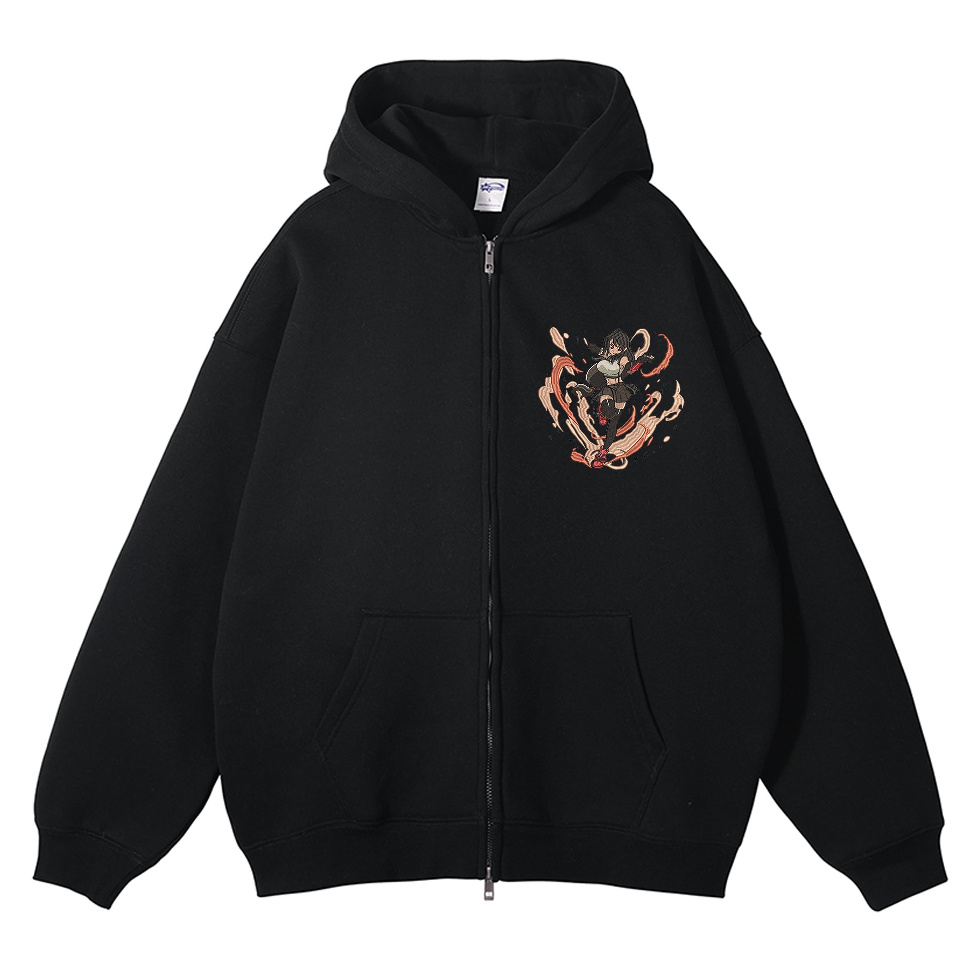 Tifa Lockhart Embroidered Zip-Up Hoodie