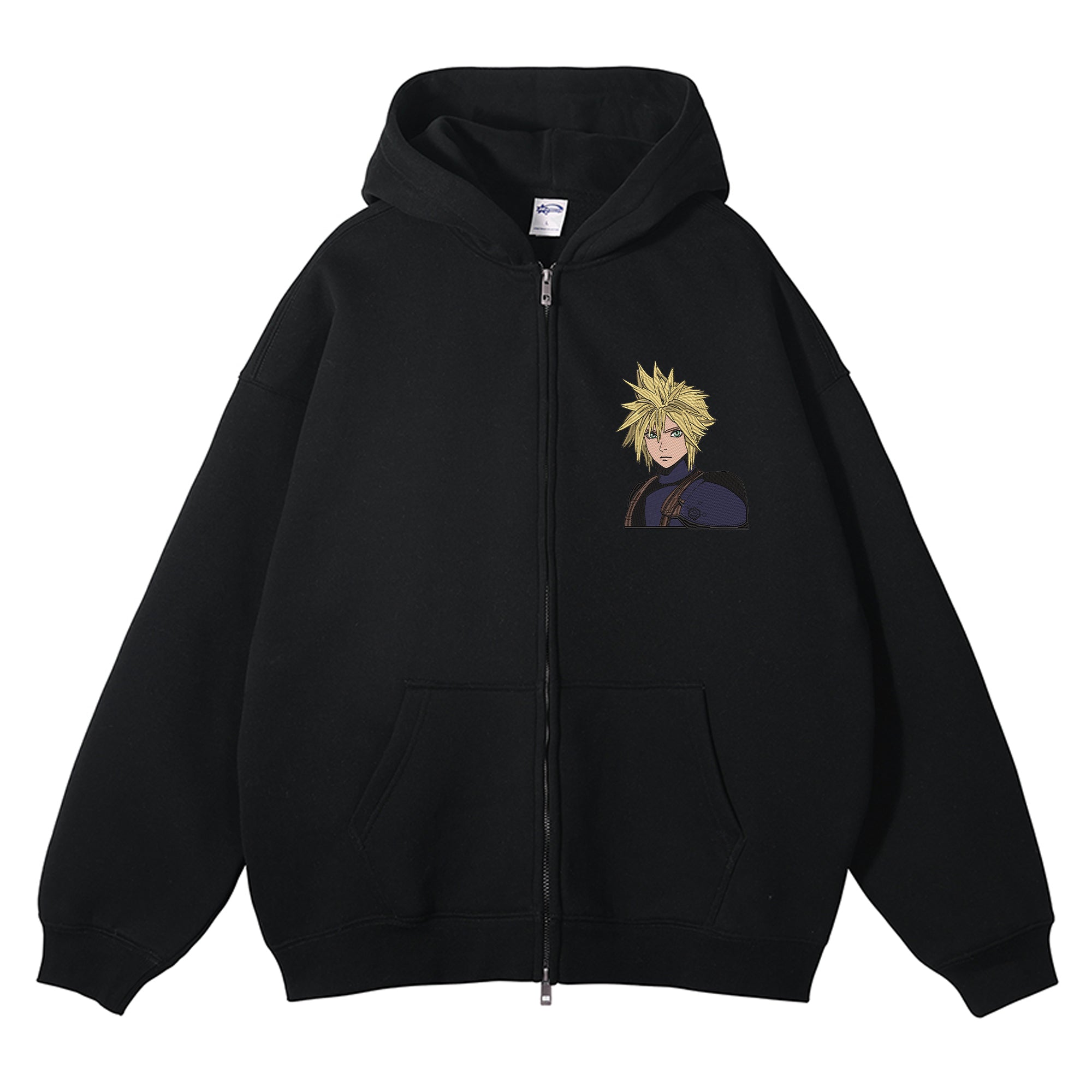 Cloud Strife Embroidered Zip-Up Hoodie