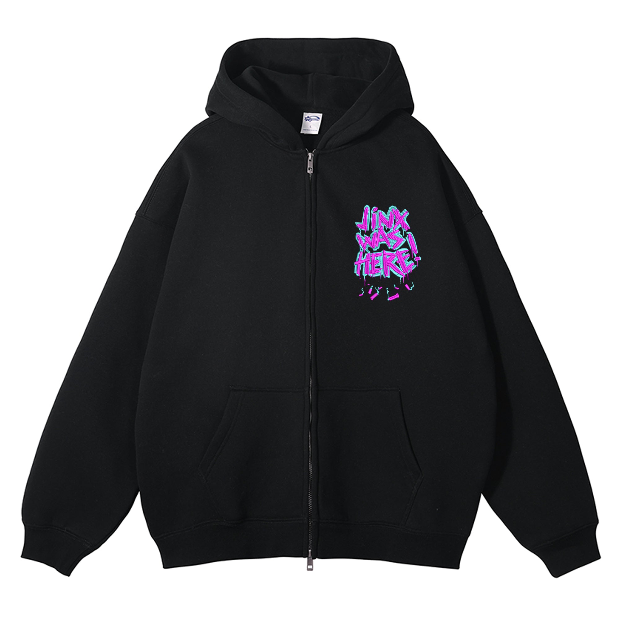 Jinx Embroidered Zip-Up Hoodie