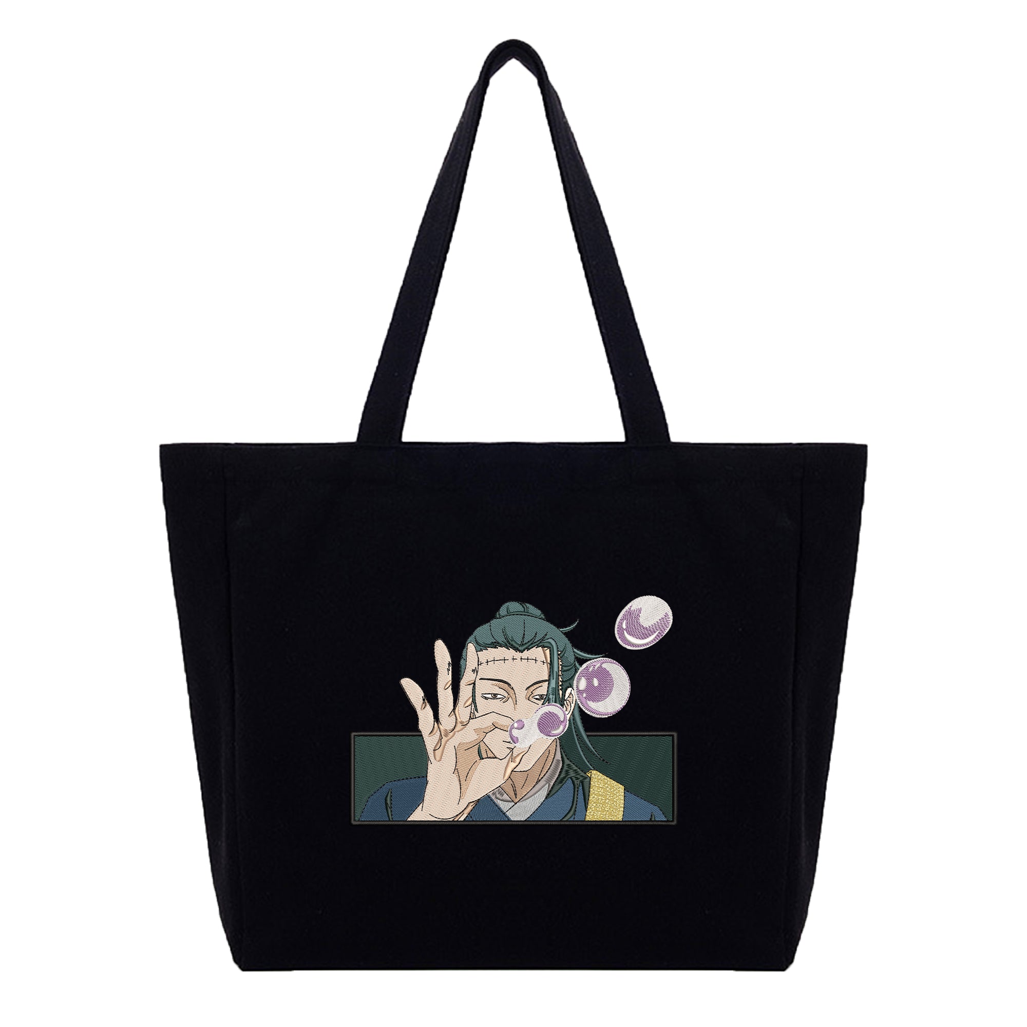 Kenjaku Geto Suguru Embroidery Cotton Tote Bag