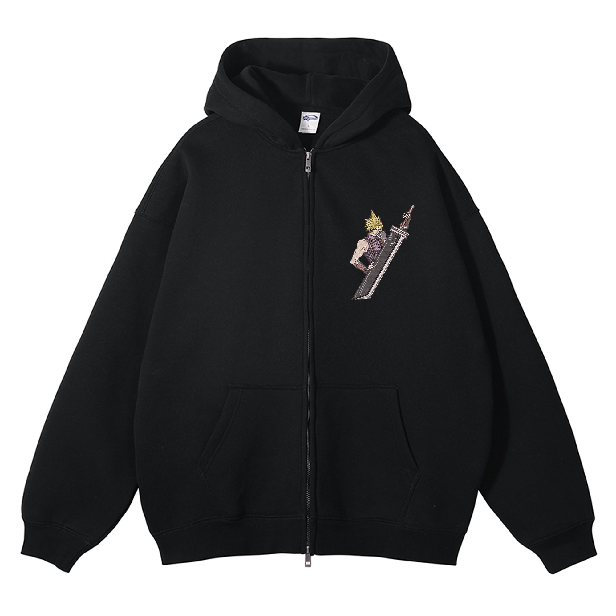 Cloud Strife Embroidered Zip-Up Hoodie