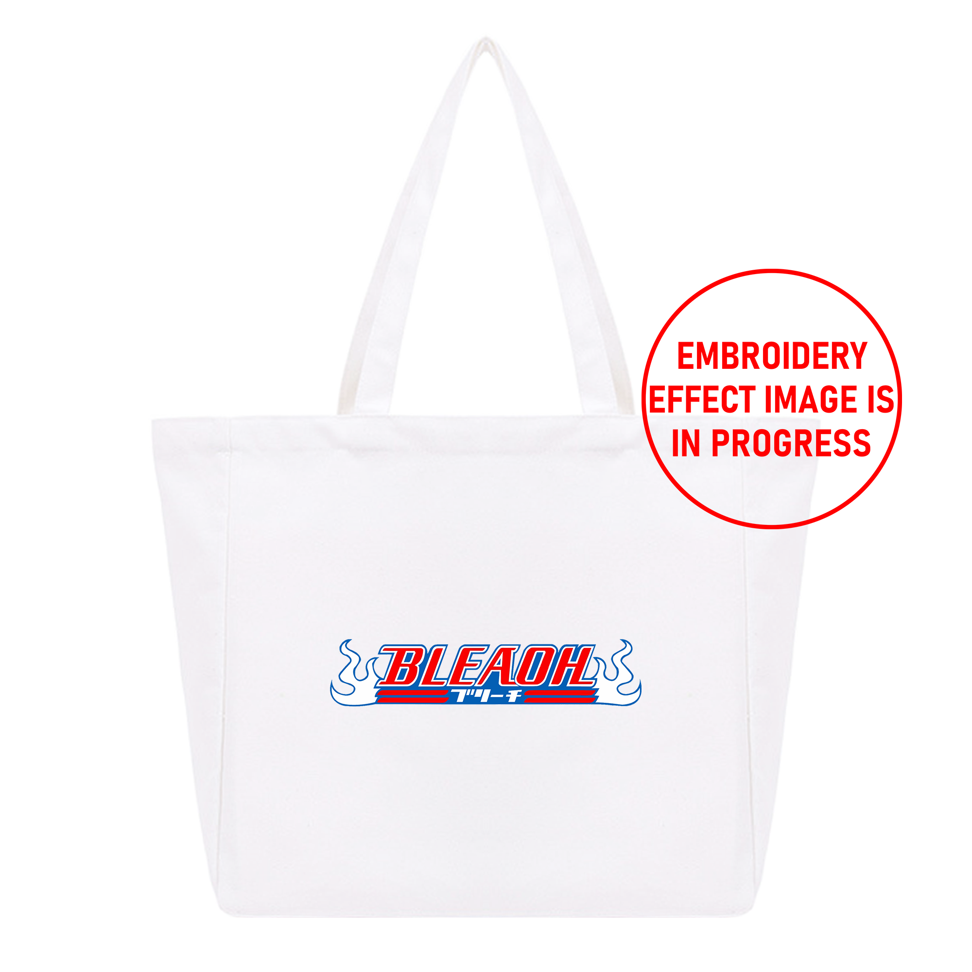 Personalized Anime Font Embroidered Cotton Tote Bag