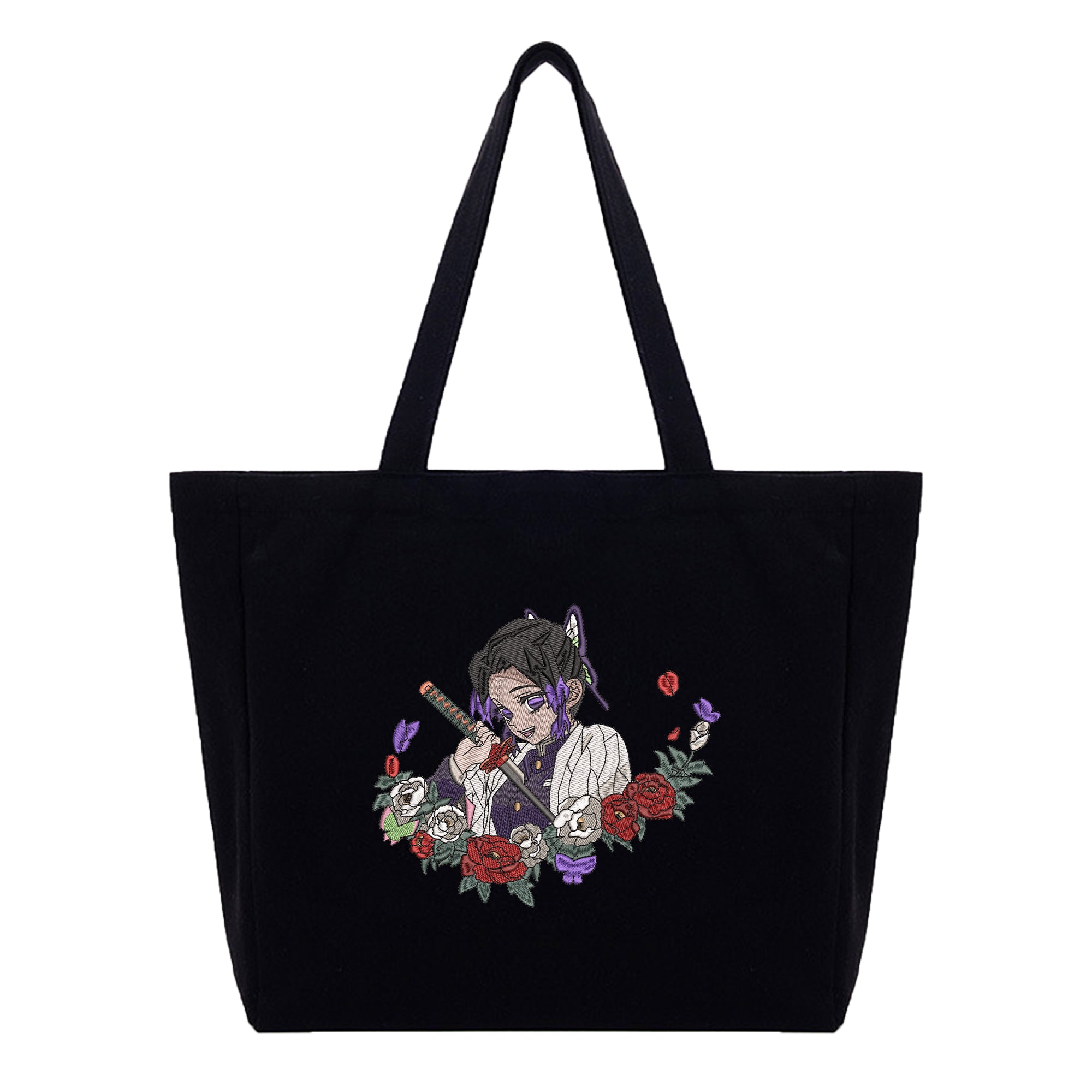 Kochou Shinobu Embroidery Cotton Tote Bag