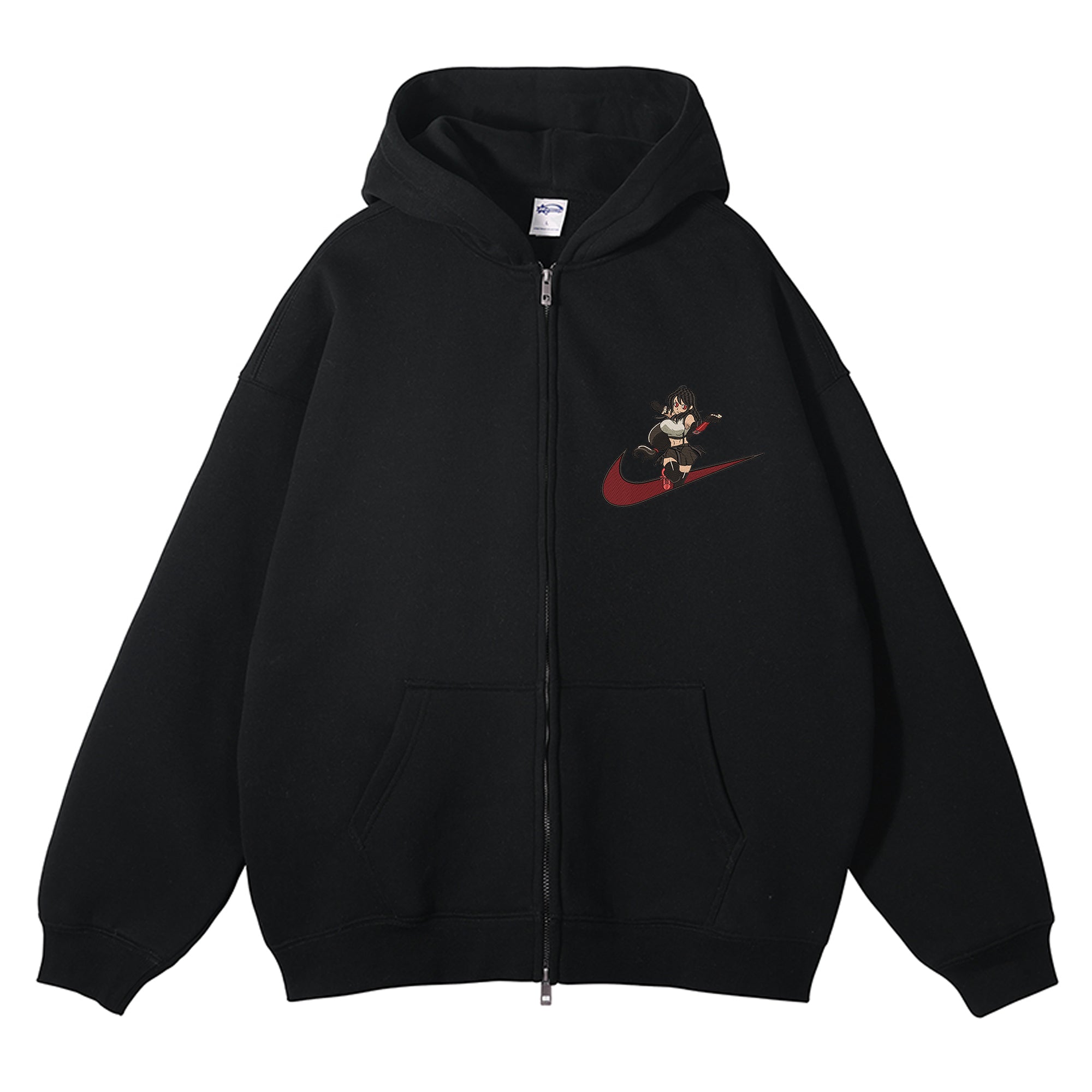 Tifa Lockhart Embroidered Zip-Up Hoodie