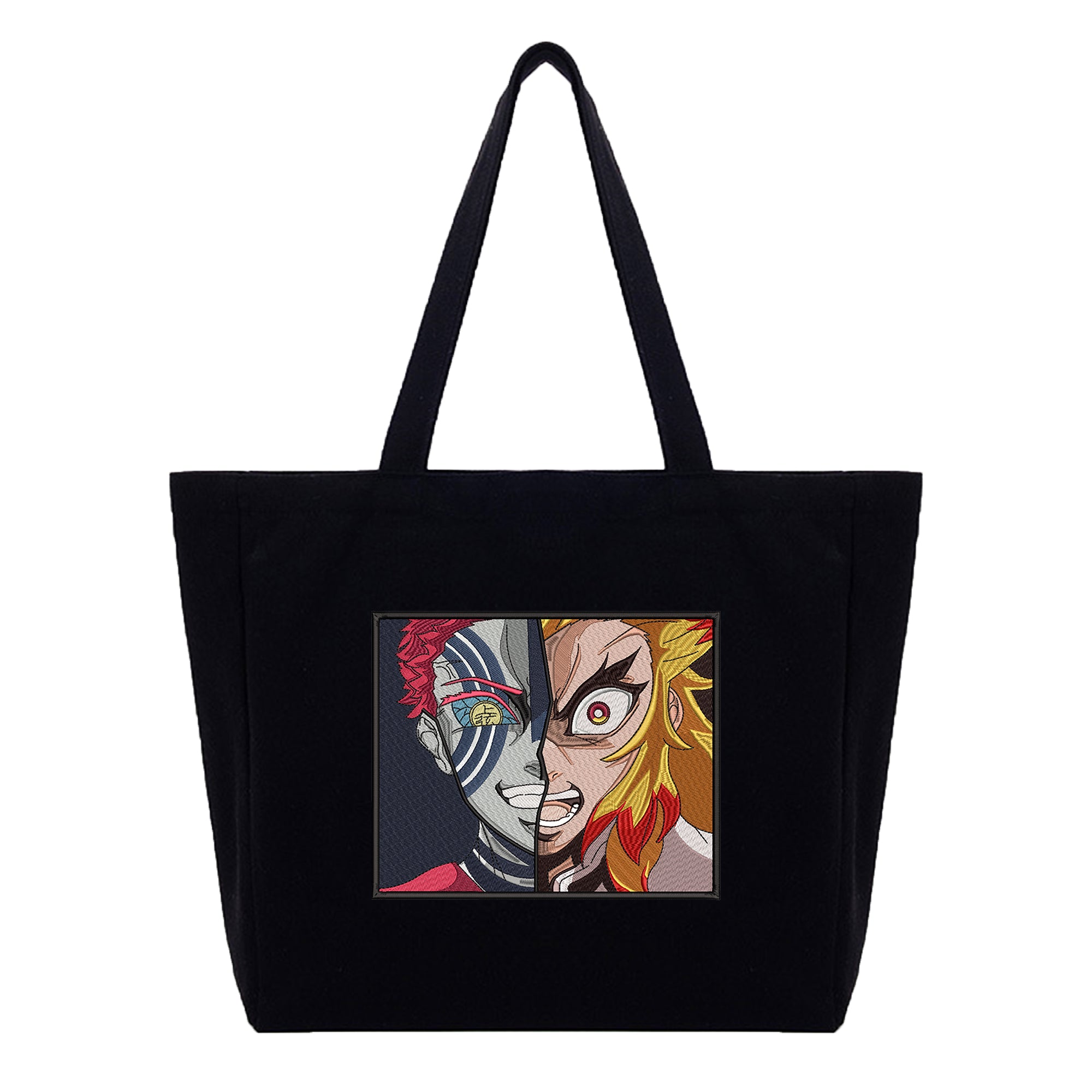 Rengoku Kyoujurou Akaza Embroidery Cotton Tote Bag