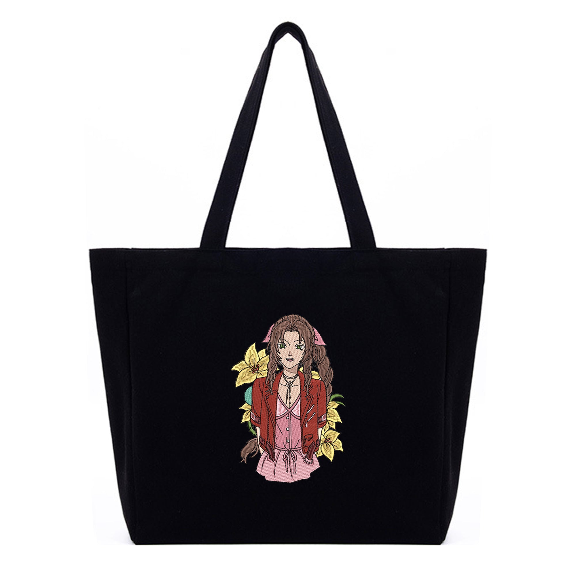 Aerith Gainsborough Embroidery Cotton Tote Bag