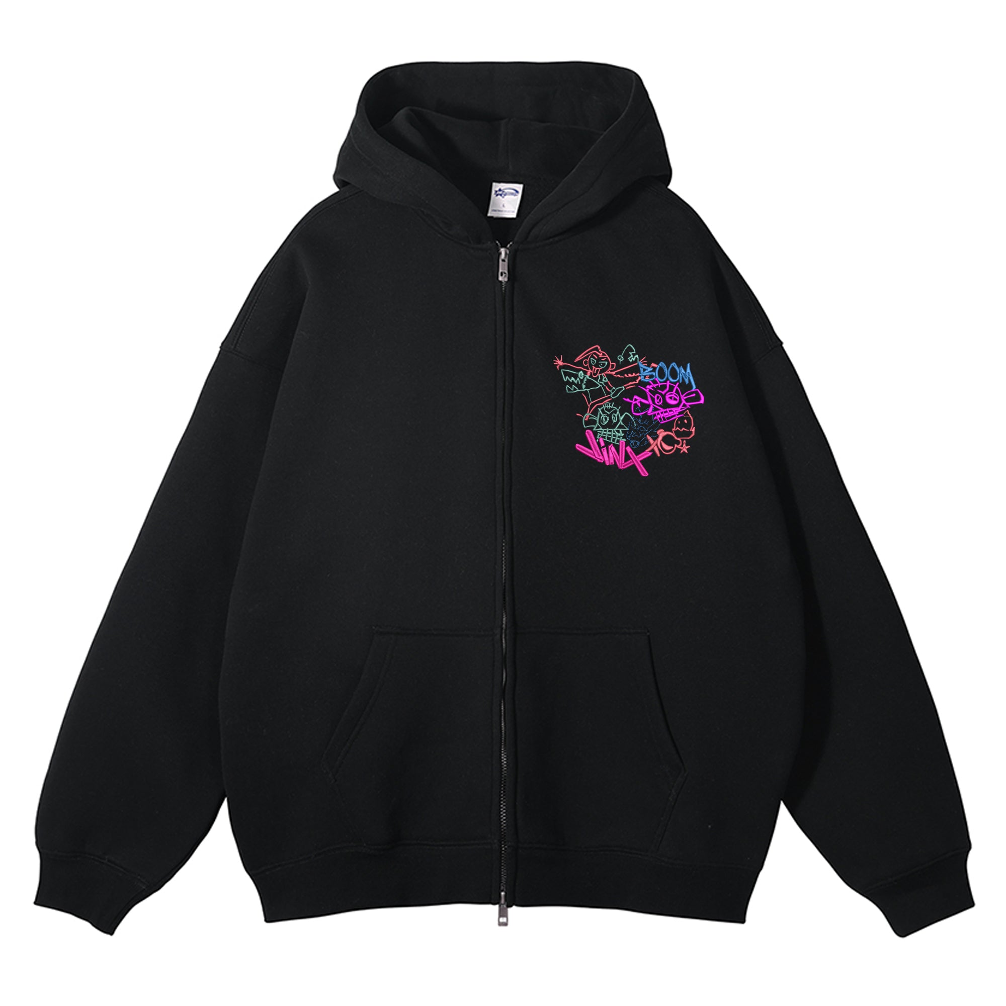 Jinx Embroidered Zip-Up Hoodie