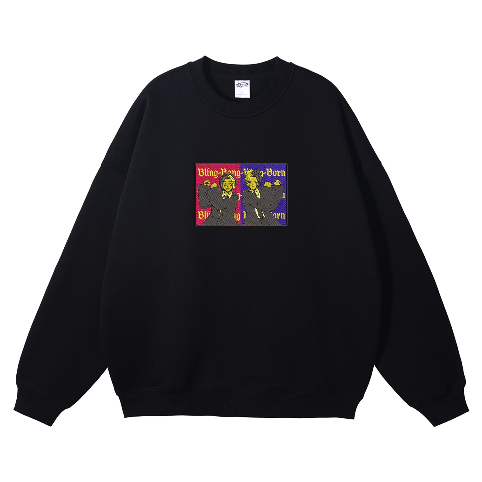 Finn Ames Lance Crown Embroidered Crewneck Sweatshirt