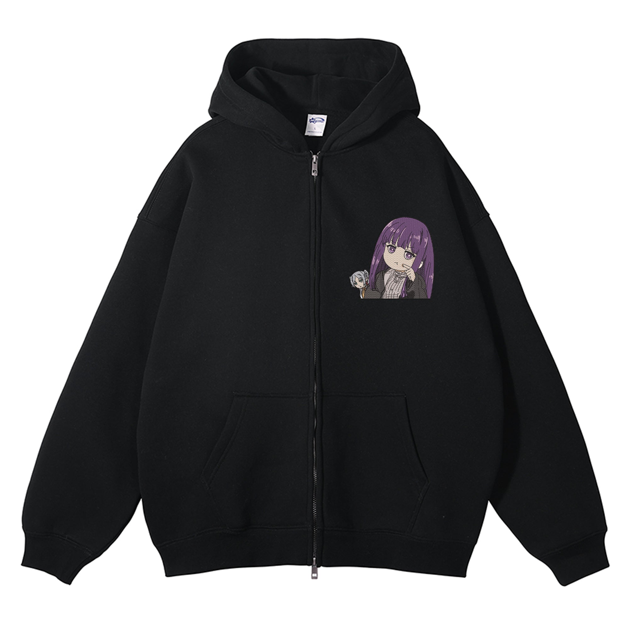 Fren Frieren Embroidered Zip-Up Hoodie