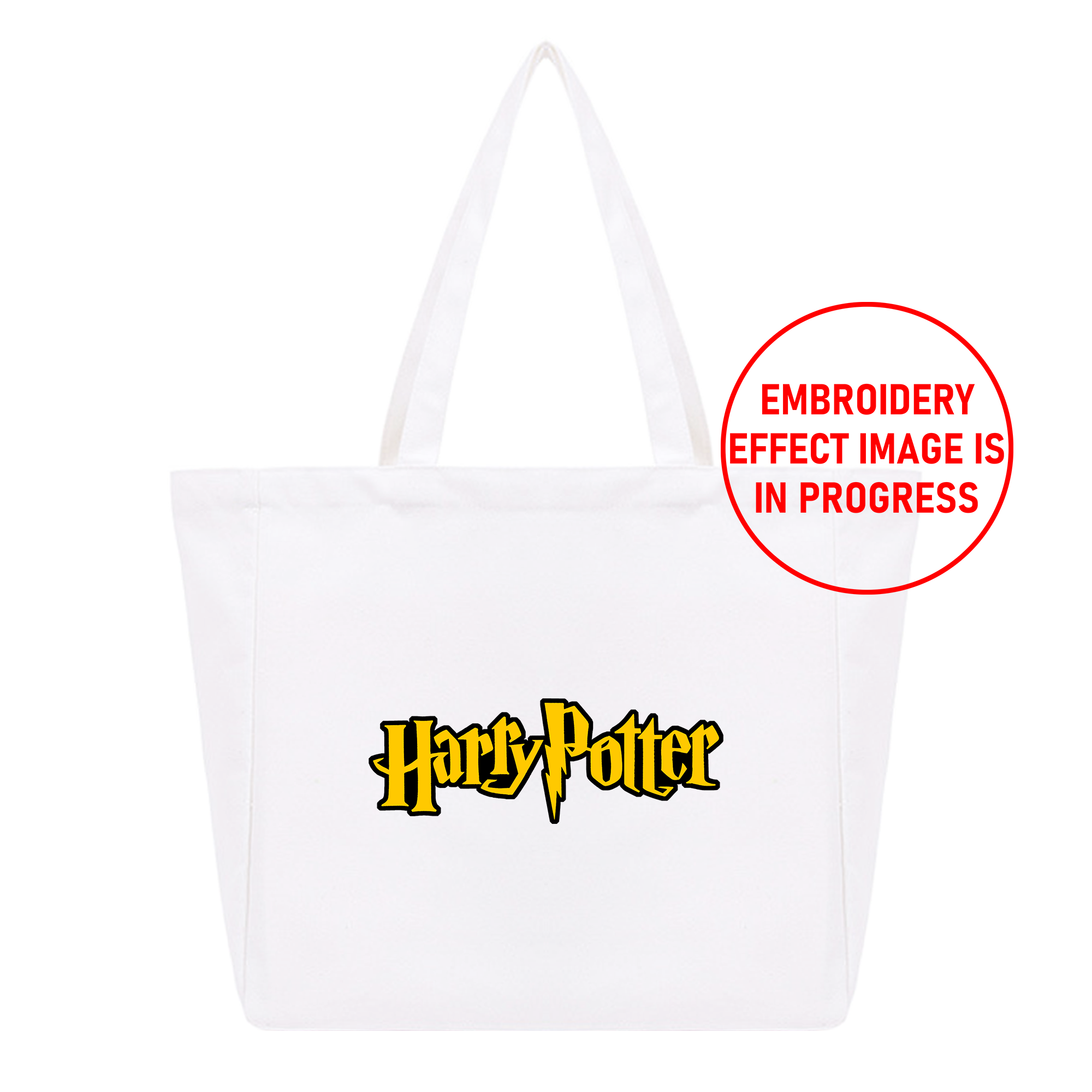 Personalized Anime Font Embroidered Cotton Tote Bag