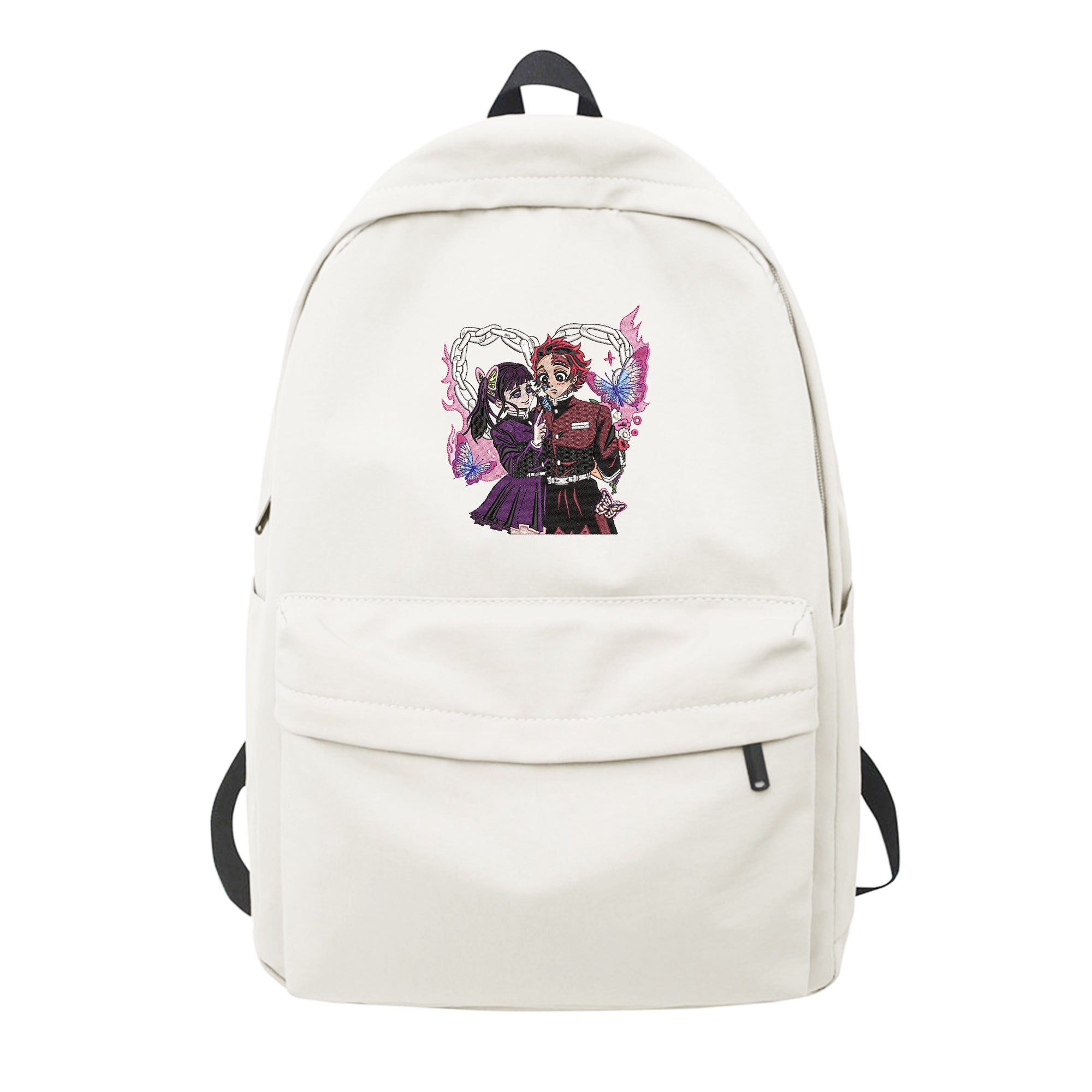 Kamado Tanjirou Tsuyuri Kanao Embroidery Backpack